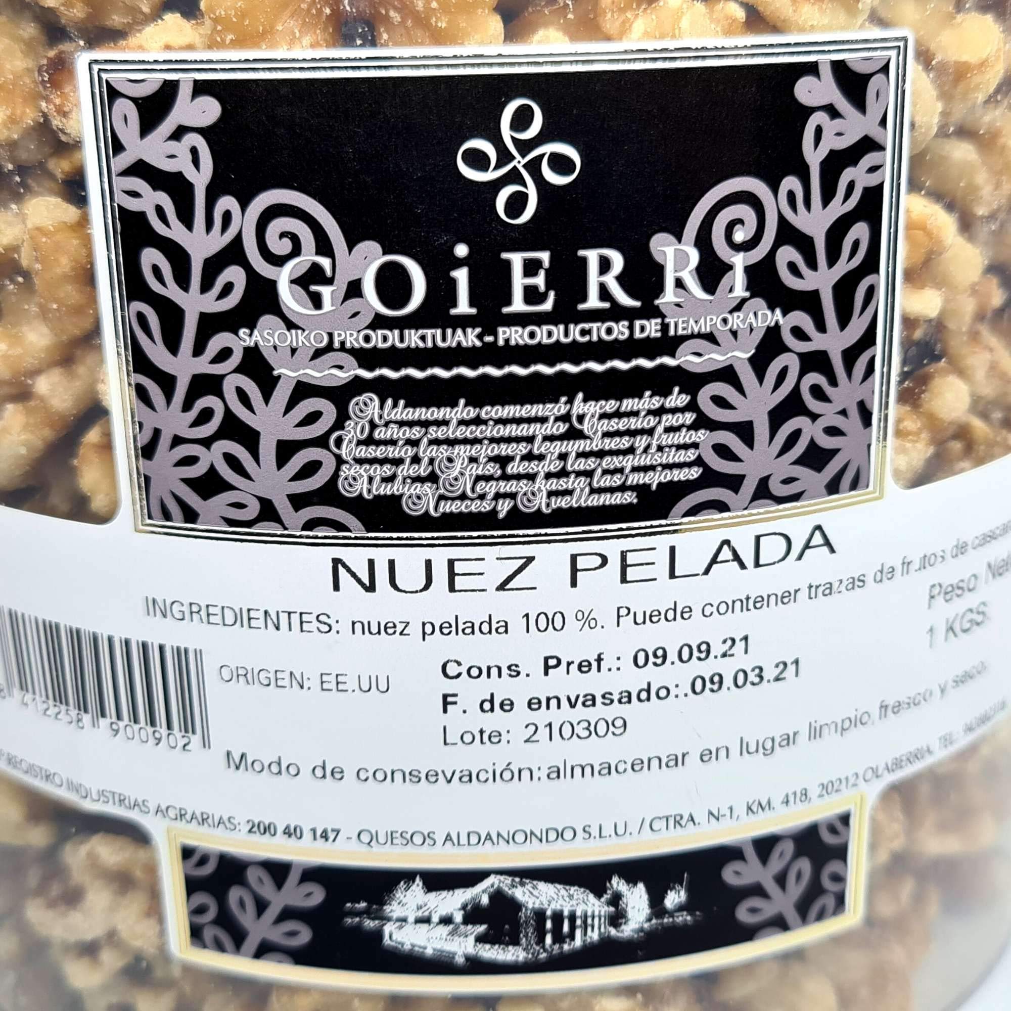 Nuez Pelada Goierri 1 Kilo Omega 3 Origen Vegetal
