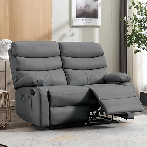 Vista 11 de Juego de sofá reclinable de cuero, sofá reclinable y sofá biplaza para sala de estar, caravana, asientos de teatro