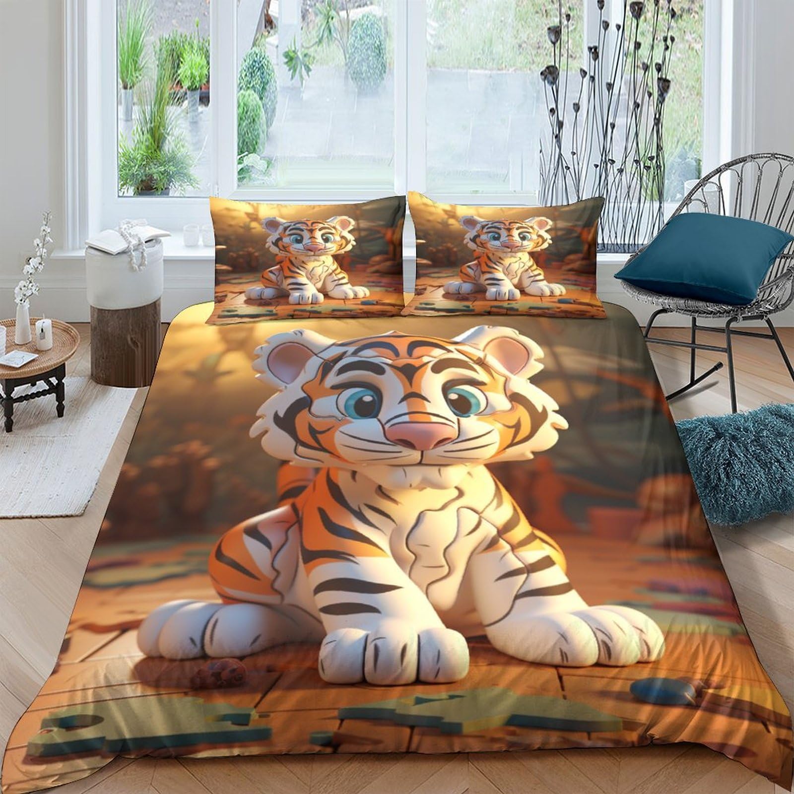 Housse de couette tigre 3D pour décorer une chambre d'enfant ou d'adulte