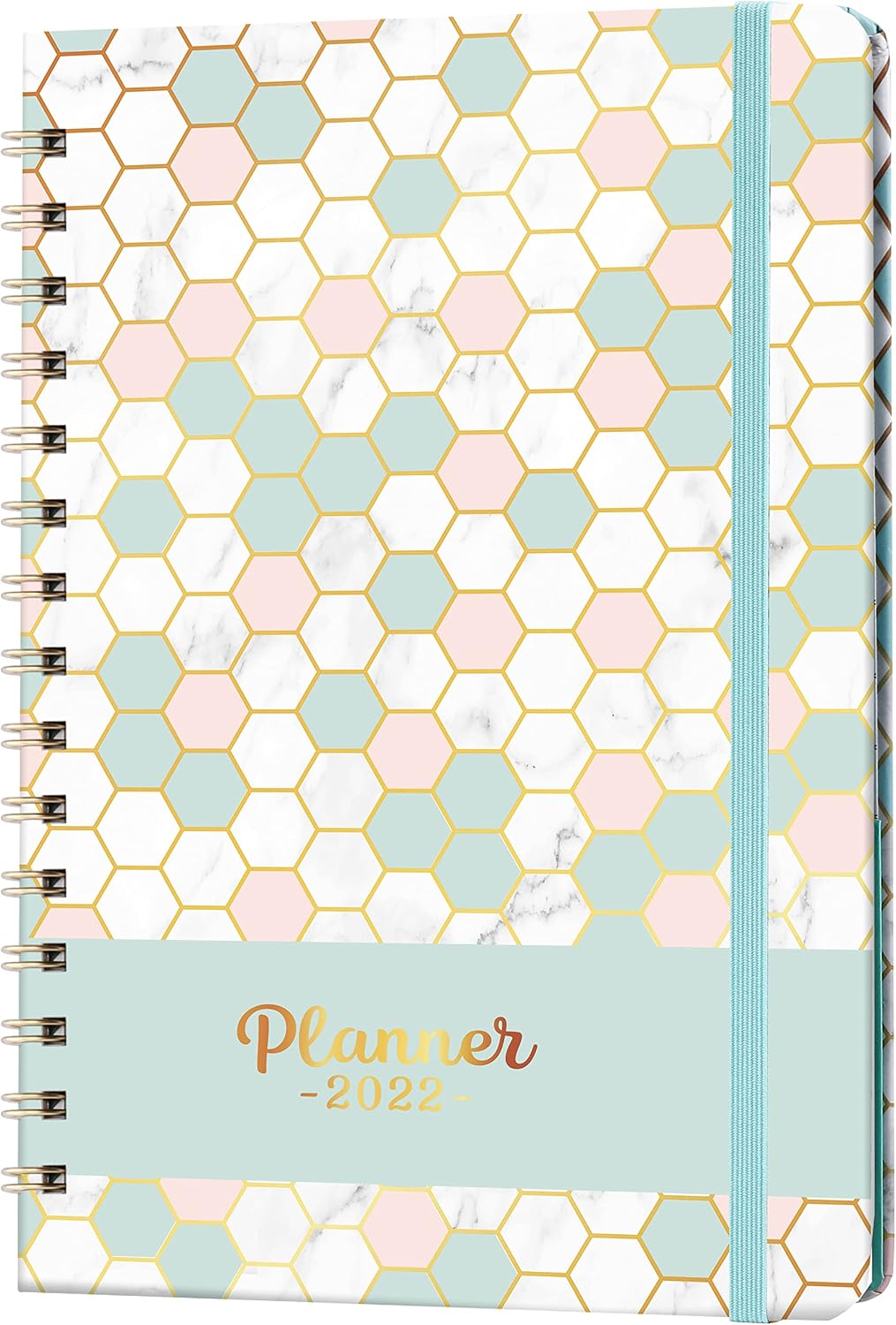 2022 Planner - Weekly & Monthly Planner 2022 with Tabs, 6.4" x 8.5", Jan 2022 - Dec 2022, Flexible Hardcover, Strong Twin-wire Binding, Inner Pocket, Elastic Closure