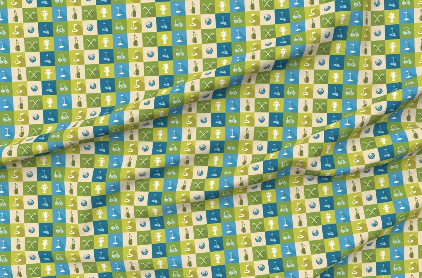 Spoonflower Fabric - Golf Ball Tee Hole Sport Sports Printed on Polartec(R) Fleece Fabric by The Yard - Sewing Blankets Loungewear and No-Sew Projects