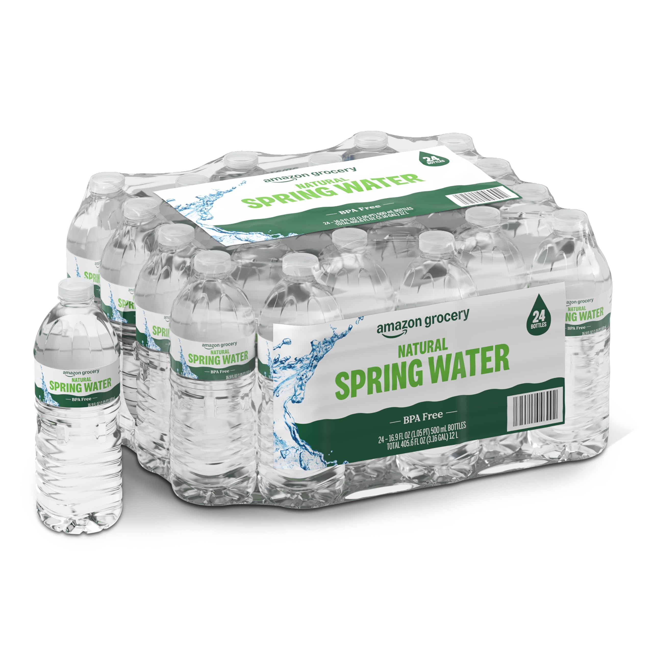 Amazon Grocery Natural Spring Water 16 9 Fl Oz Pack of 24