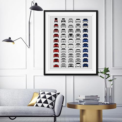Miniatura 5 de Handmade Poster compatible with Ford Evolution Print Wall Art Décor of the Best of Ford Generations - American, 8x10" Satin Print (Unframed) - Gift