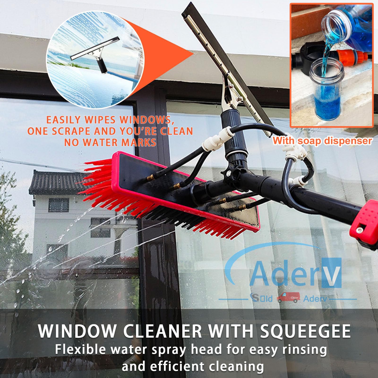 Teles - Cepillo de techo con kit de limpieza de paneles solares, perfecto para exteriores y exteriores, herramienta eficiente de mantenimiento de paneles solares para propietarios de viviendas