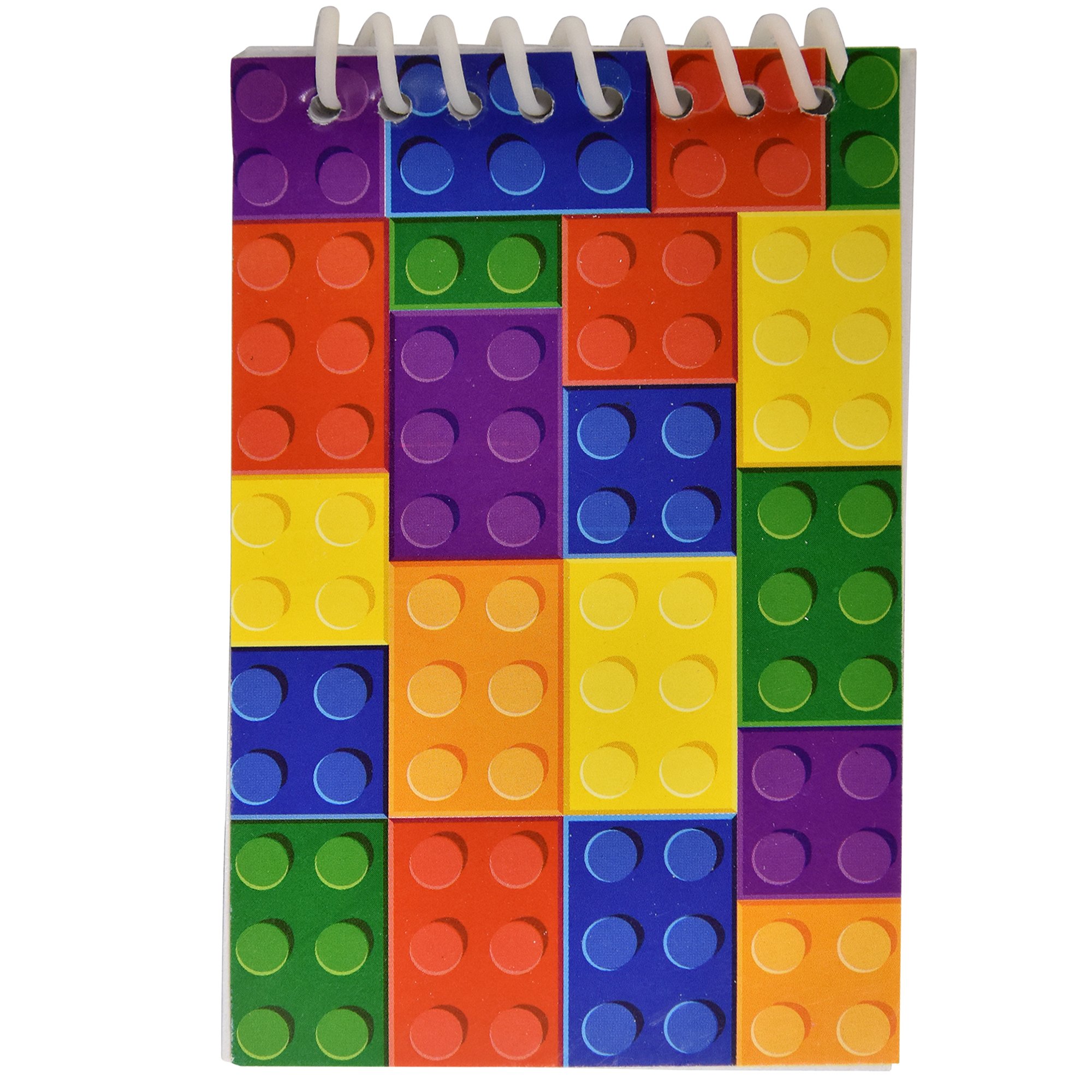 Pack De 32 Mini Cuadernos Con Espiral Y Diseño De Bloques De Construcción – Tamaño Bolsillo 2.25x3.5 In, Regalos Y Fiestas