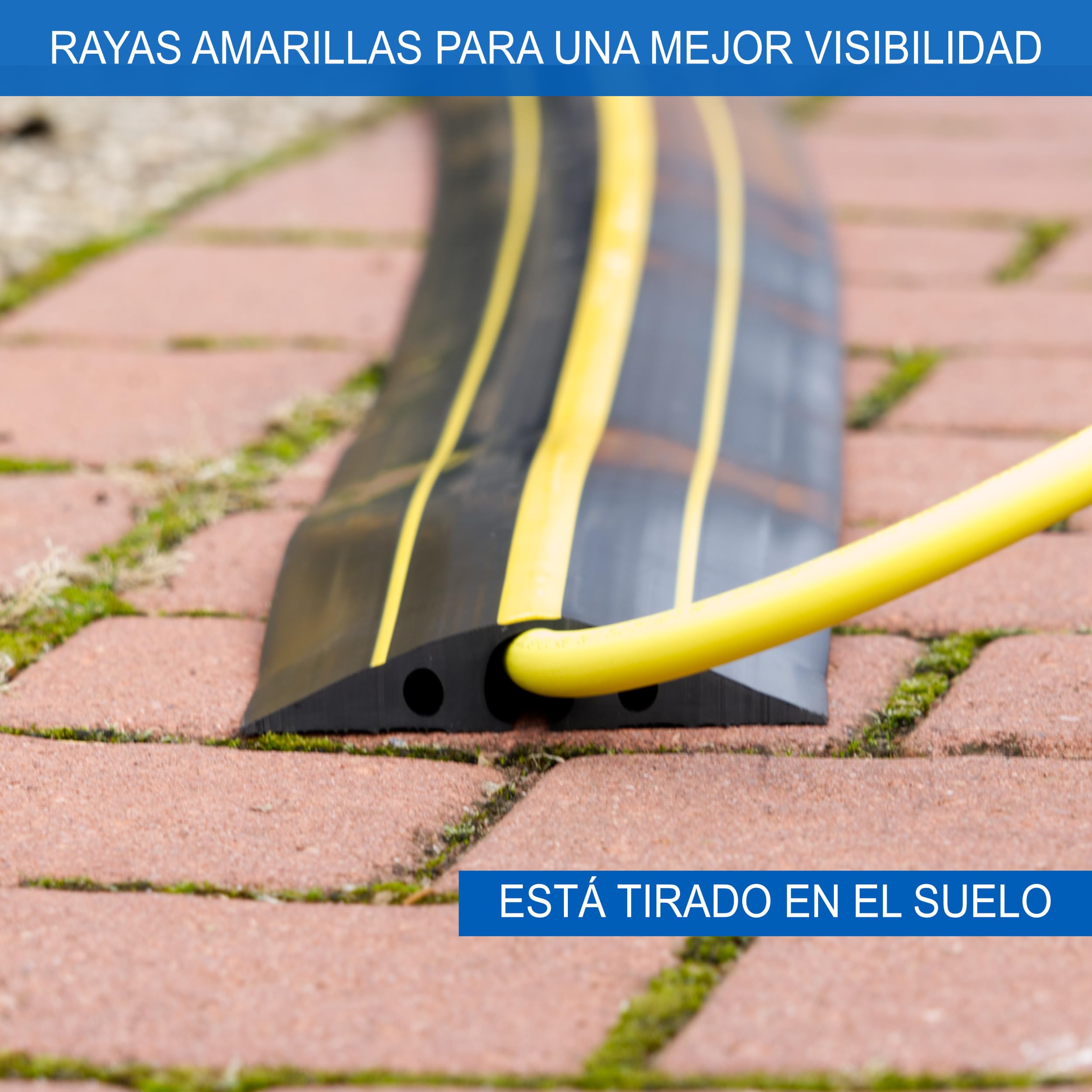 Conducto de Cable 2,5 m, Puente de Cable para Cable de Carga de Coche Eléctrico Tipo 2 - Protección Plana Robusta Contra Tropiezos para Uso Exterior