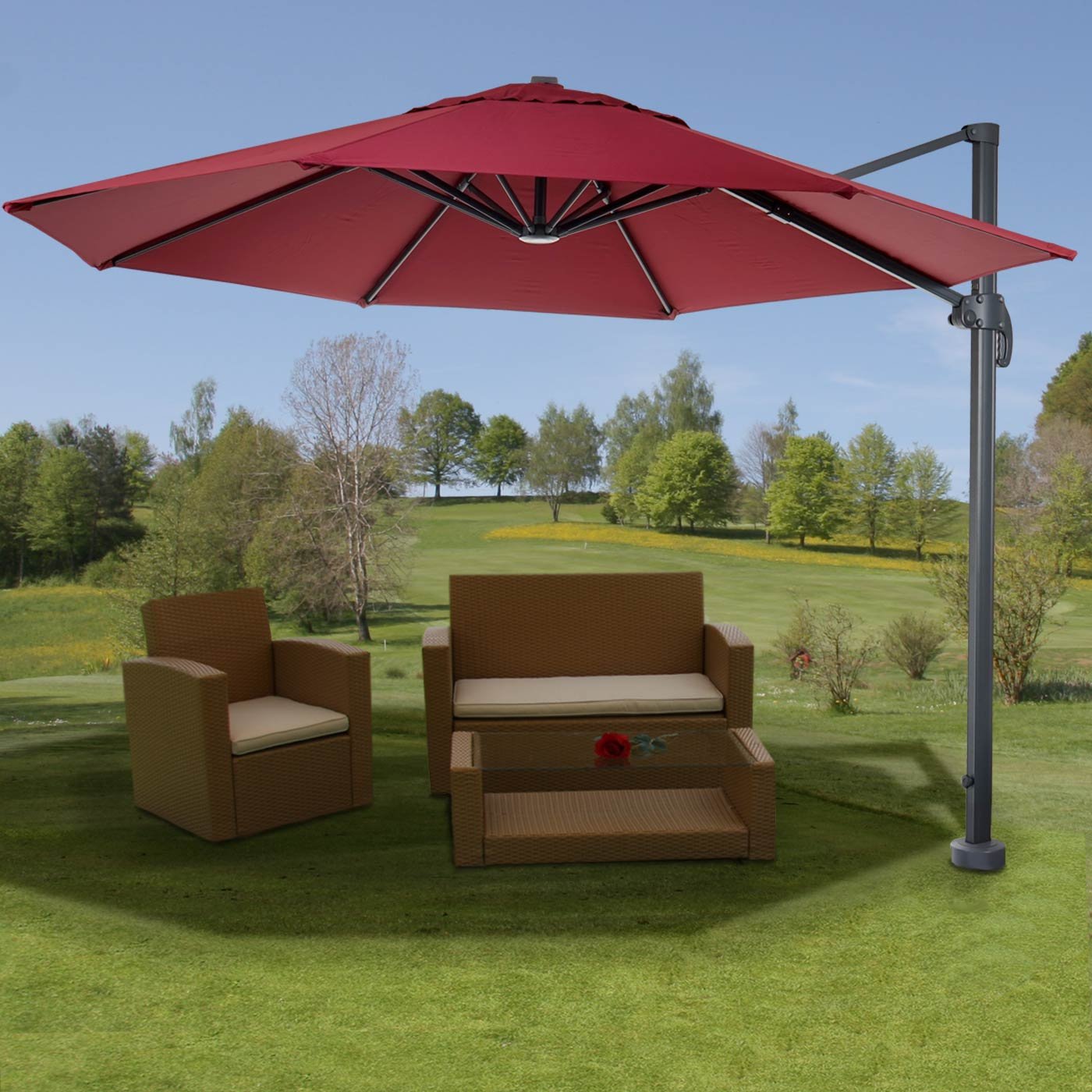 Mendler Parasol do gastronomii HWC-A96AM 3,5 m poliester