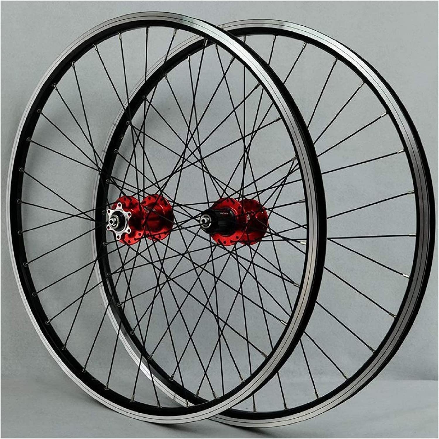 26-Zoll-Mountainbike-Laufradsatz, doppelwandige Aluminiumlegierungs-Scheibenbremslaufräder/Mountainbike-V-Bremse, 11 Gänge (Red)