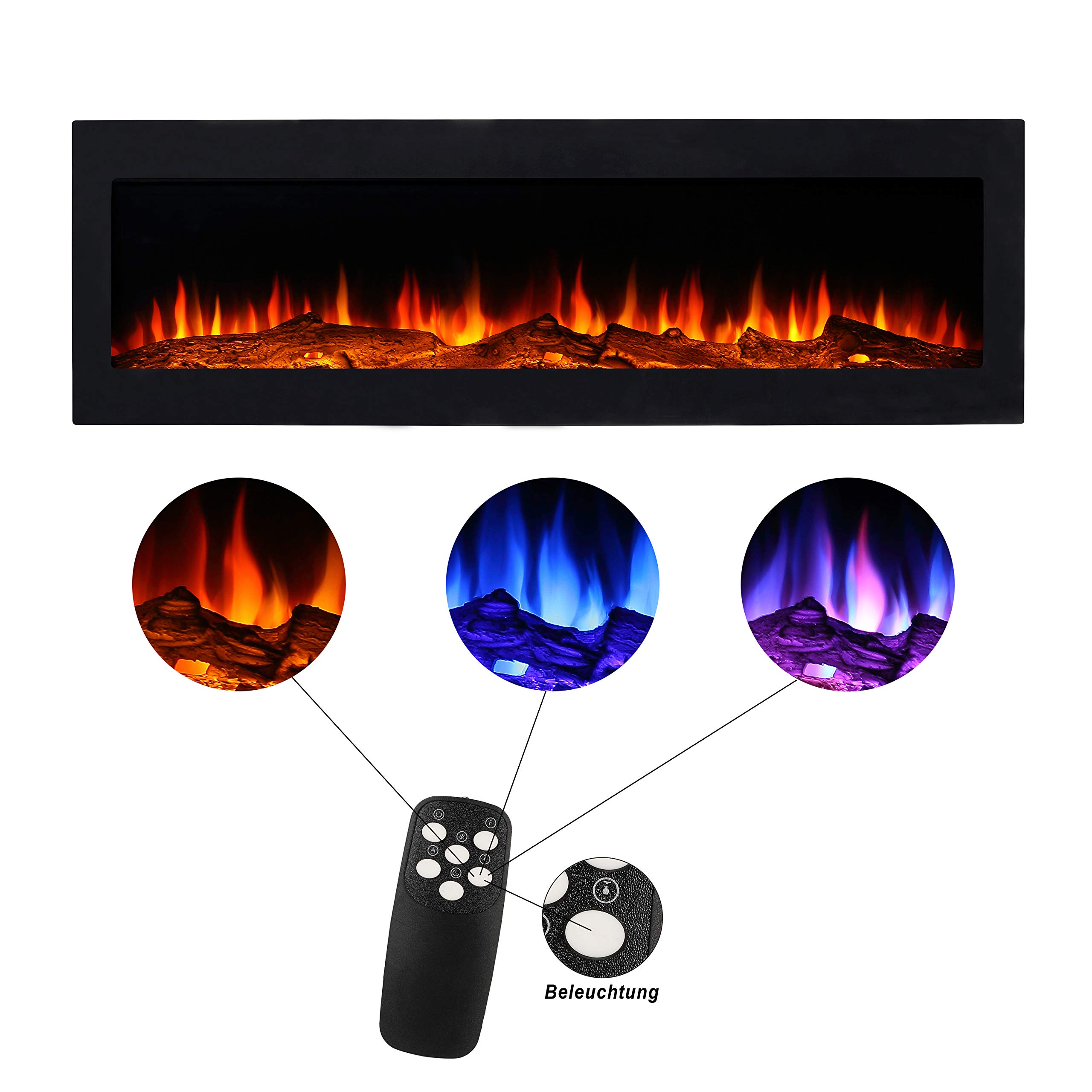 Elektrokamin NOVA von EL Fuego® Kaminofen Dekokamin, 900/1800 W, mit Überhitzungsschutz, LED-Beleuchtung, Dimmerfunktion, AY 6197