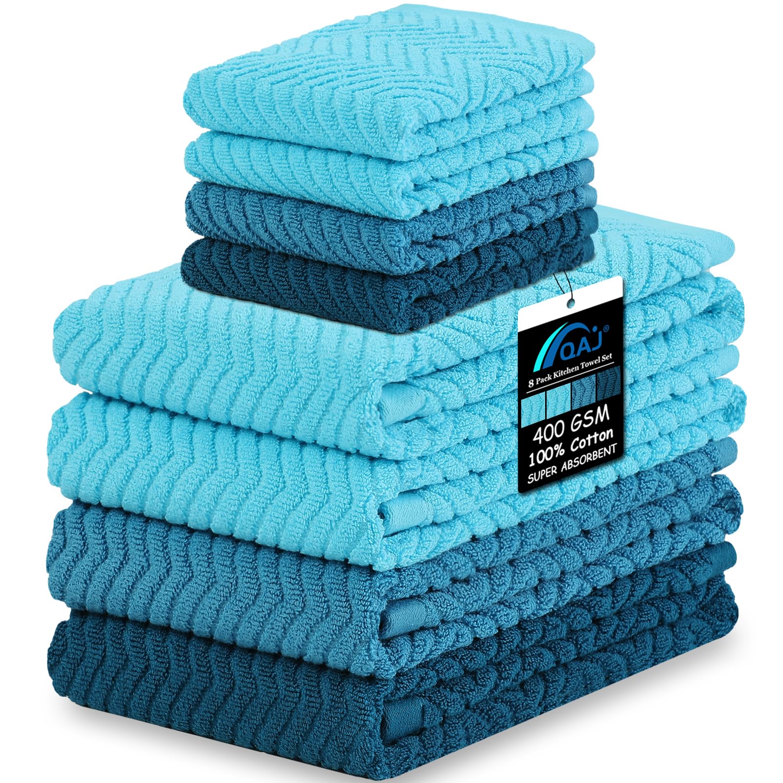 QAJ Kitchen Towels and Dishcloths Set