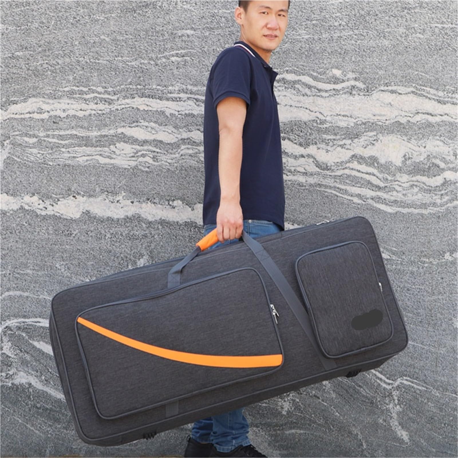 Bolsa Para Teclado De Piano Funda acolchada for Piano y órgano electrónico, bolsa for teclado, protección for instrumentos, portátil, antigolpes, mochila impermeable, 61 teclas Para Piano(Black)