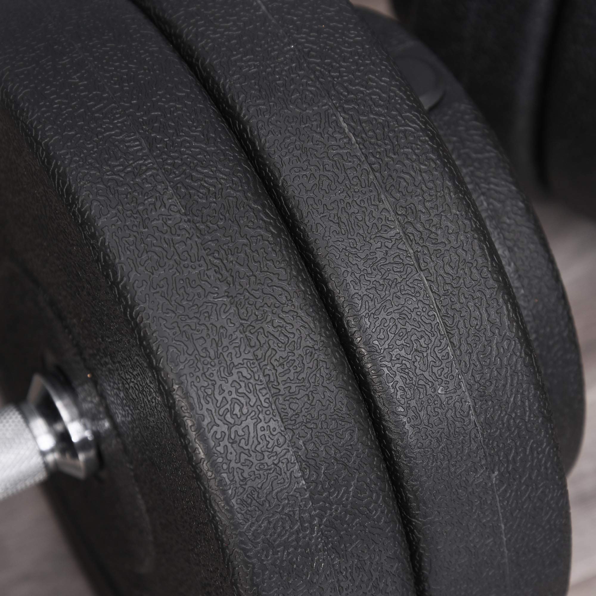 HOMCOM Zestaw 2 krótkich hantli 50 kg, zestaw hantli krótkich z 2 hantlami krótkimi, 12 obciążnikami i 4 zapięciami gwiazdowymi, do treningu siłowego, fitnessu, stali, kolor czarny