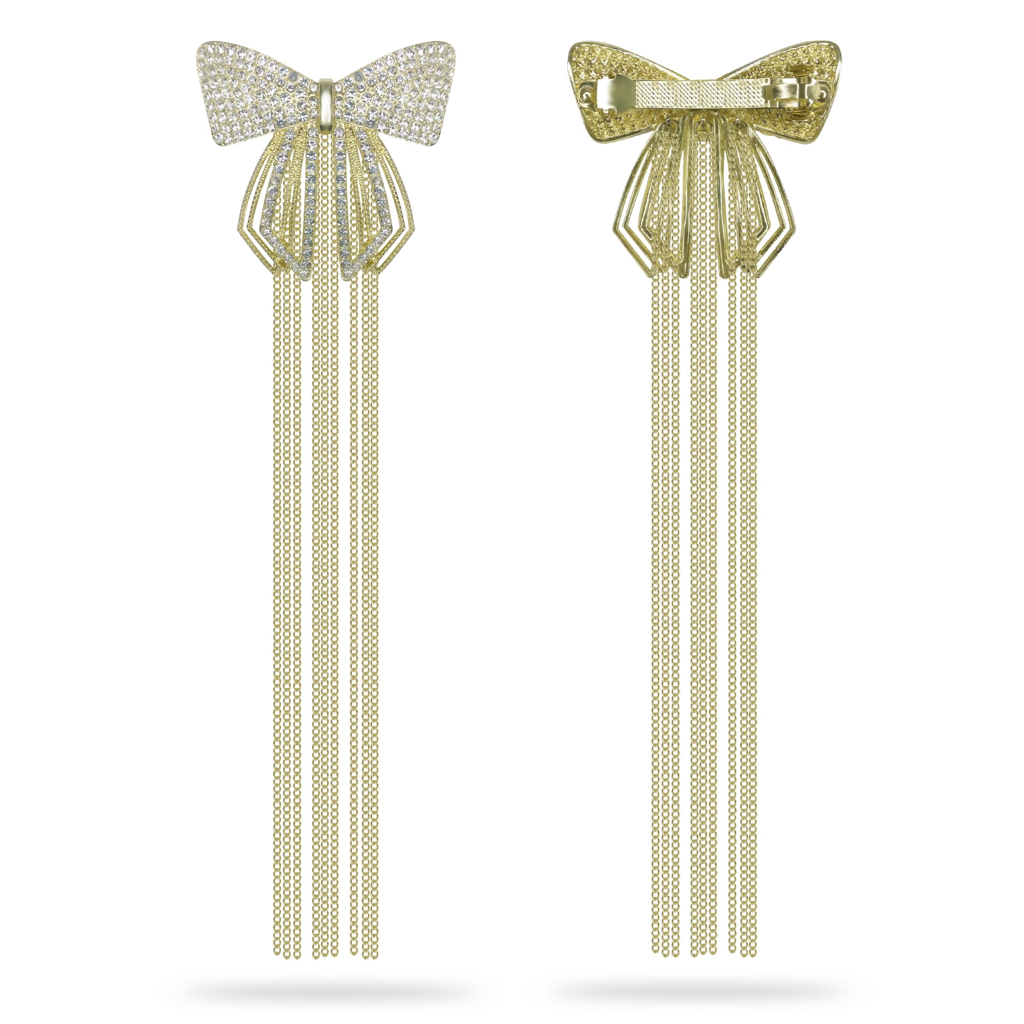 Sanas Rhinestone Bow Knot Tassel Clip 1Pc Diamond Butterfly Hairpin for Women & Girls Statement Hairpiece Accessories Fashionable Barrette 1Pc (Golden) (B0CMQPXF1D) Amazon Price History, Amazon Price Tracker