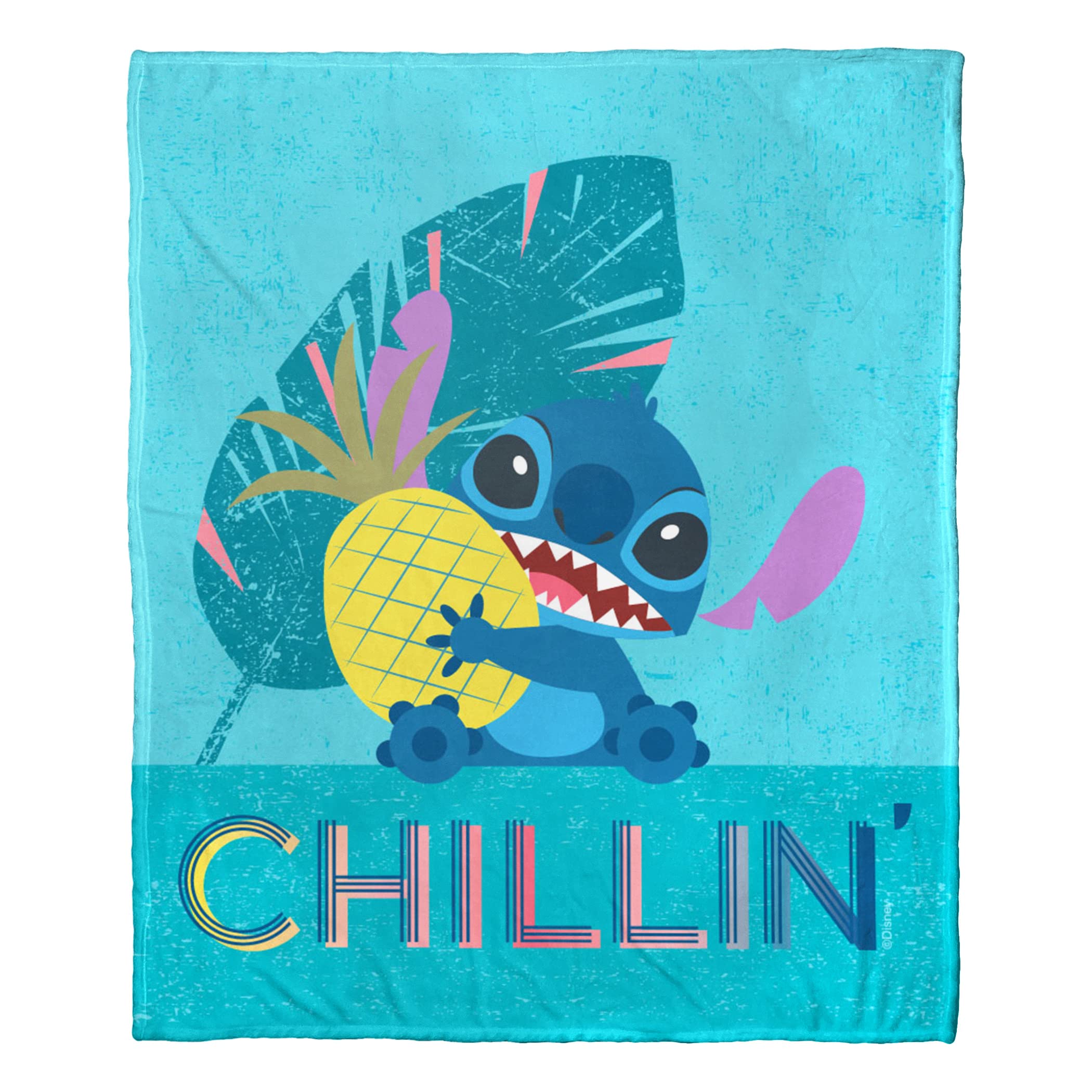 Lilo & Stitch Überwurfdecke 127x152 Cm – Weicher Plüsch, Maschinenwaschbar, Offizielles Lizenzprodukt