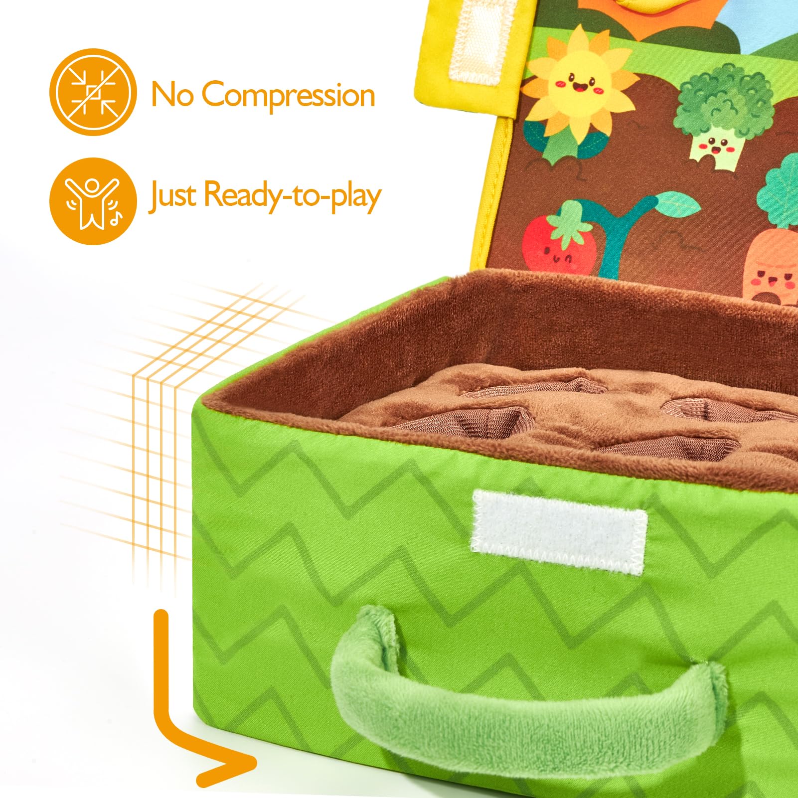 hahaland Juguetes Montessori 1 año - Peluche Sensorial Interactivo Juguetes Bebes 6-12 Meses, Maleta de Plantas Juguete Viaje Educativo Regalo 1 2 años