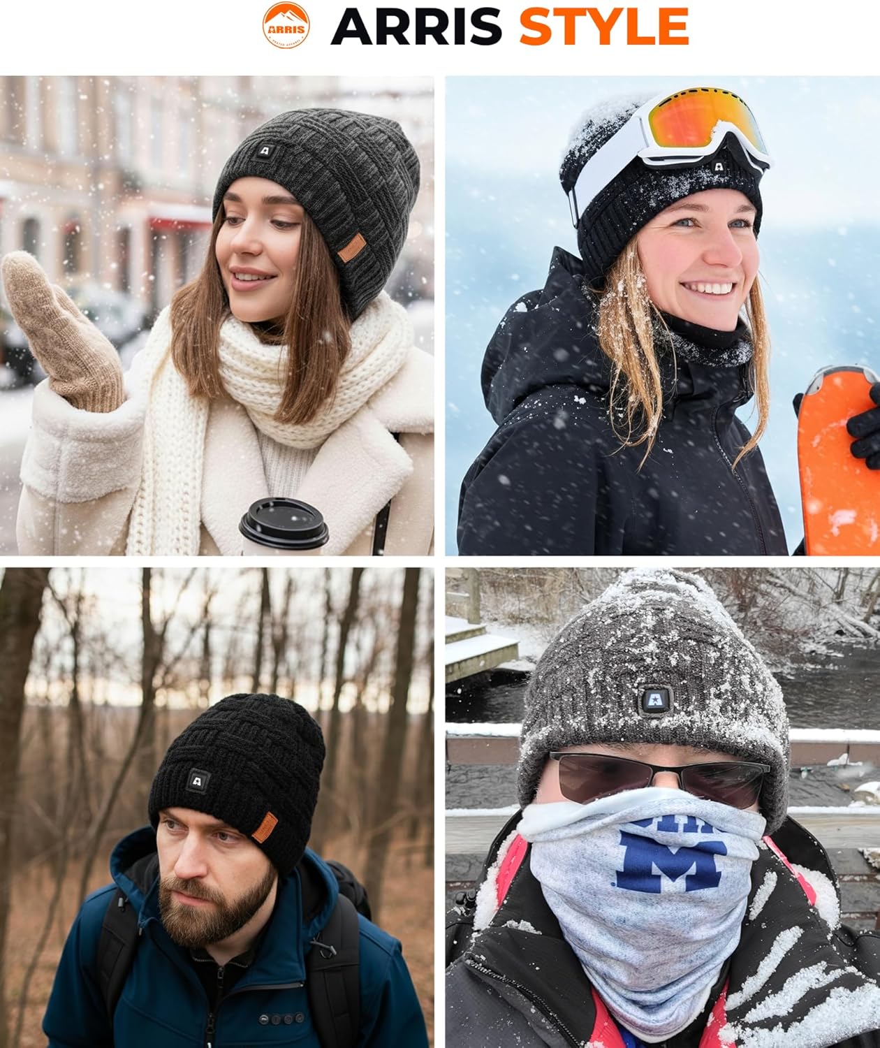 ARRIS Heated Beanie Hat with 3 Heating, Soft Knit Electric WinteHat for Skiing Hunting - Image 6