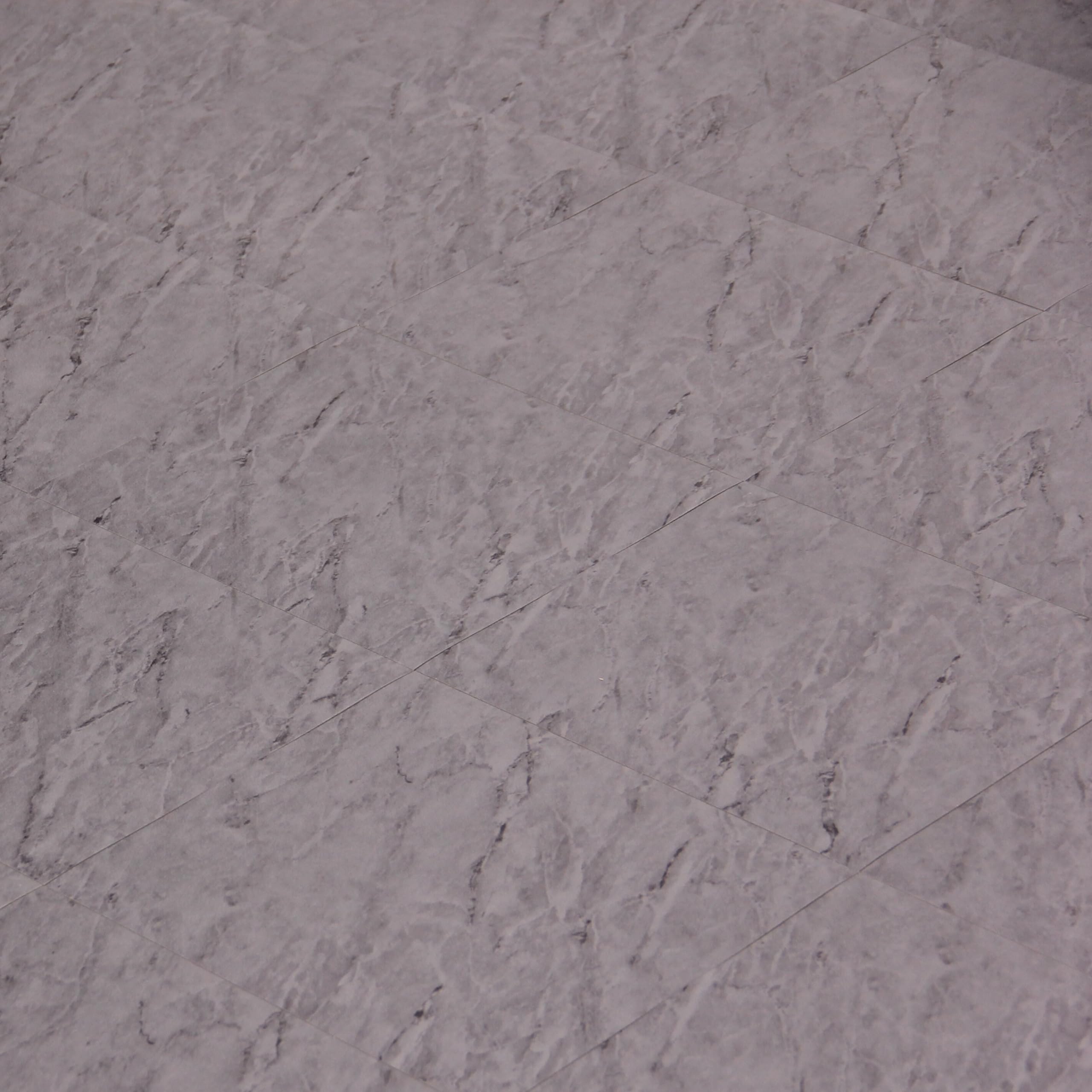 Vinyl Floor Tiles Self Adhesive - 30 Pack To Cover 30 sqf (2.79 sqm) | Each Sticker Tile Size 12x12In (30.5 x 30.5cm) - Peel and Stick Vinyl Floor Tiles | Grey Marble Effect