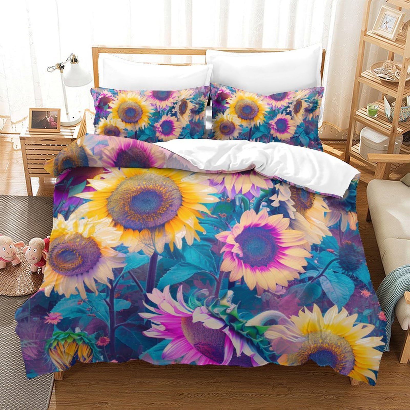 Parure de lit housse de couette en microfibre avec fermeture éclair