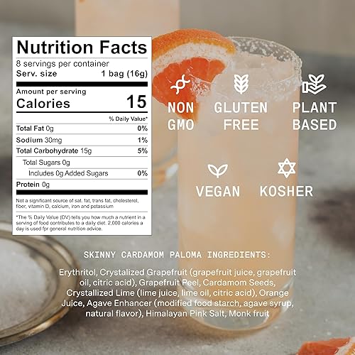 Miniatura 153 de SAYSO Skinny Cardamom Paloma La batidora de bolsas de té de cóctel original artesanal Orgánico, certificado sin gluten, sin OMG < 15 cal, 0.00