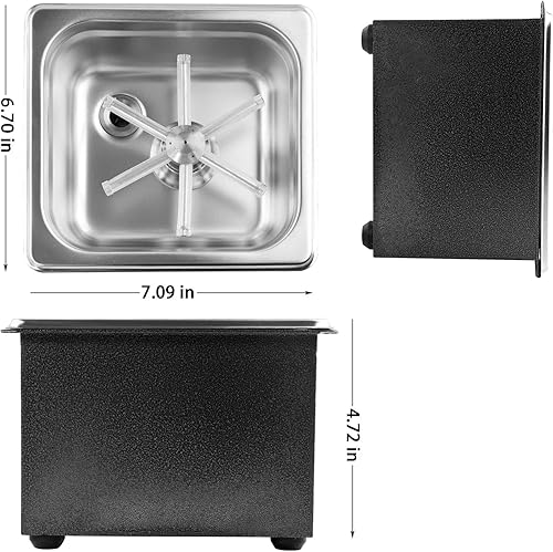 Miniatura 5 de YBB Enjuagadora de vidrio, lavadora de limpieza de botellas de acero inoxidable 304 para el hogar, cafetería, bar, fregadero para café, leche, jugo,