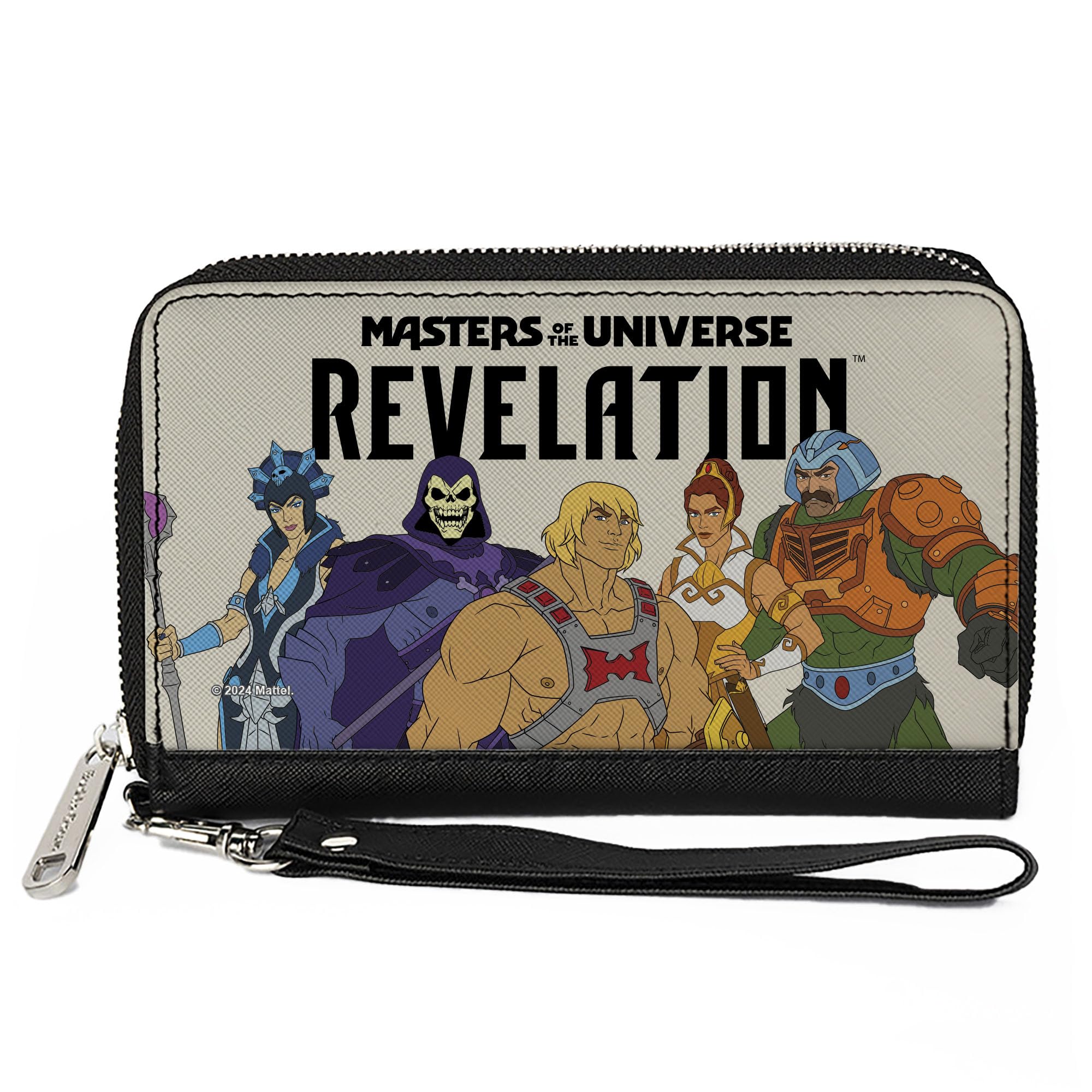 Masters of the Universe Wallet, Bifold, Masters of the Universe Revelation Group and Logo White Black, Vegan Leather