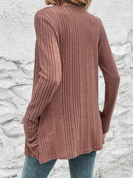 Casual jackets for women Solid Open Front Coat