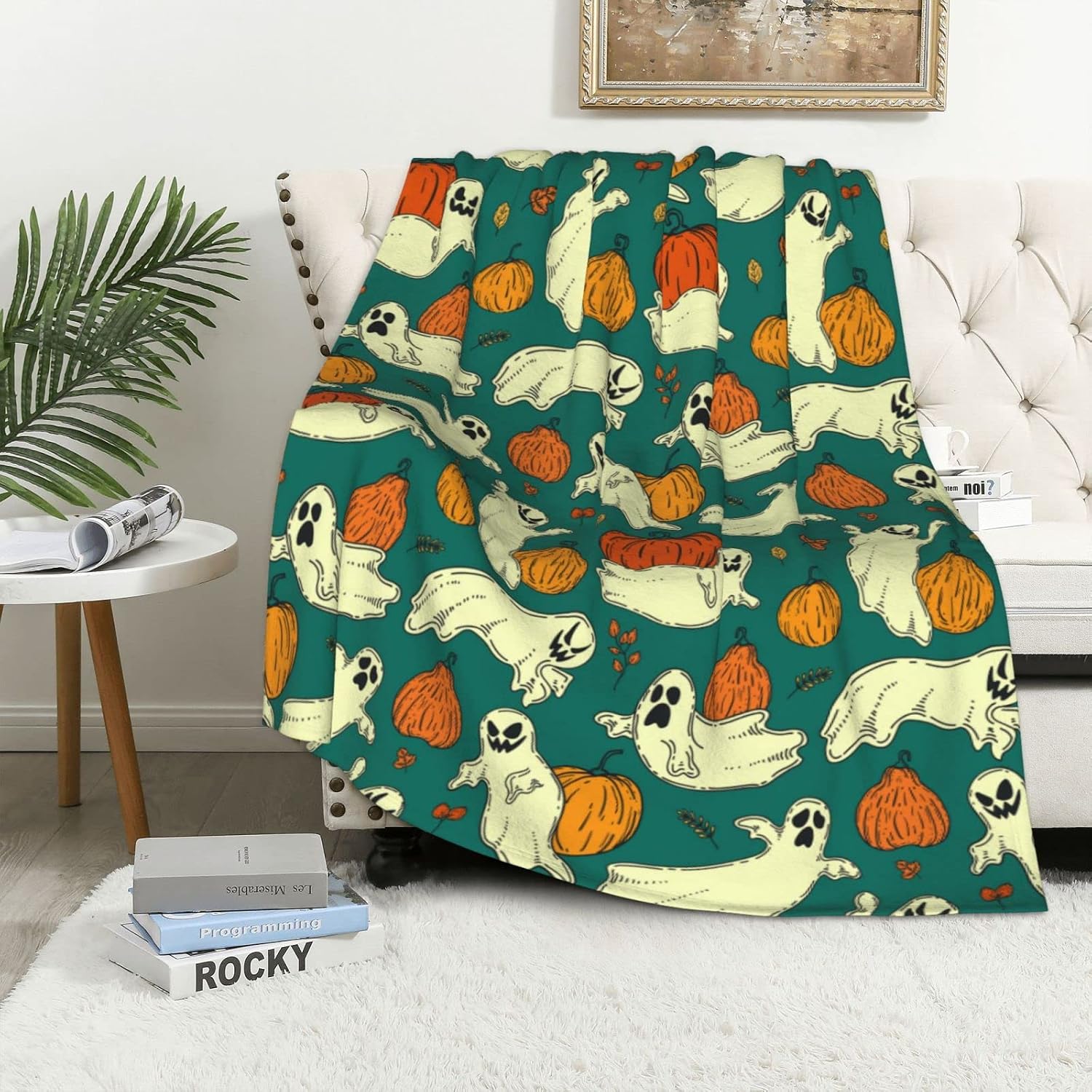 Soft Halloween Fleece Throw Blanket for Bed and Home Decor