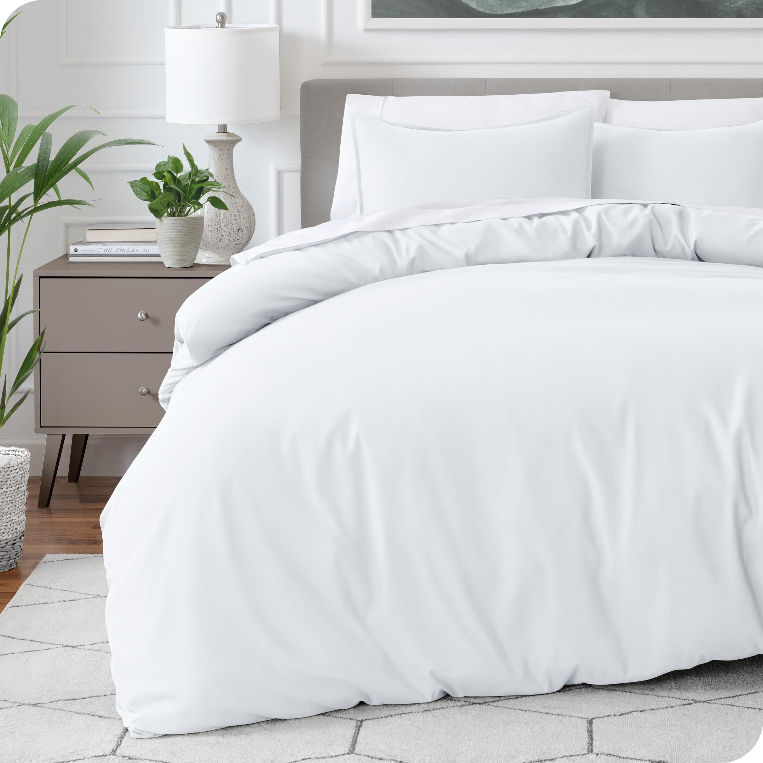 Bare Home Duvet Cover Set Small Double Size - Premium 1800 Ultra-Soft Duvet Cover Set - Lightweight - Cooling Duvet Cover - Bed Duvet Cover with 2 Pillowcases (Small Double, White) — image 1