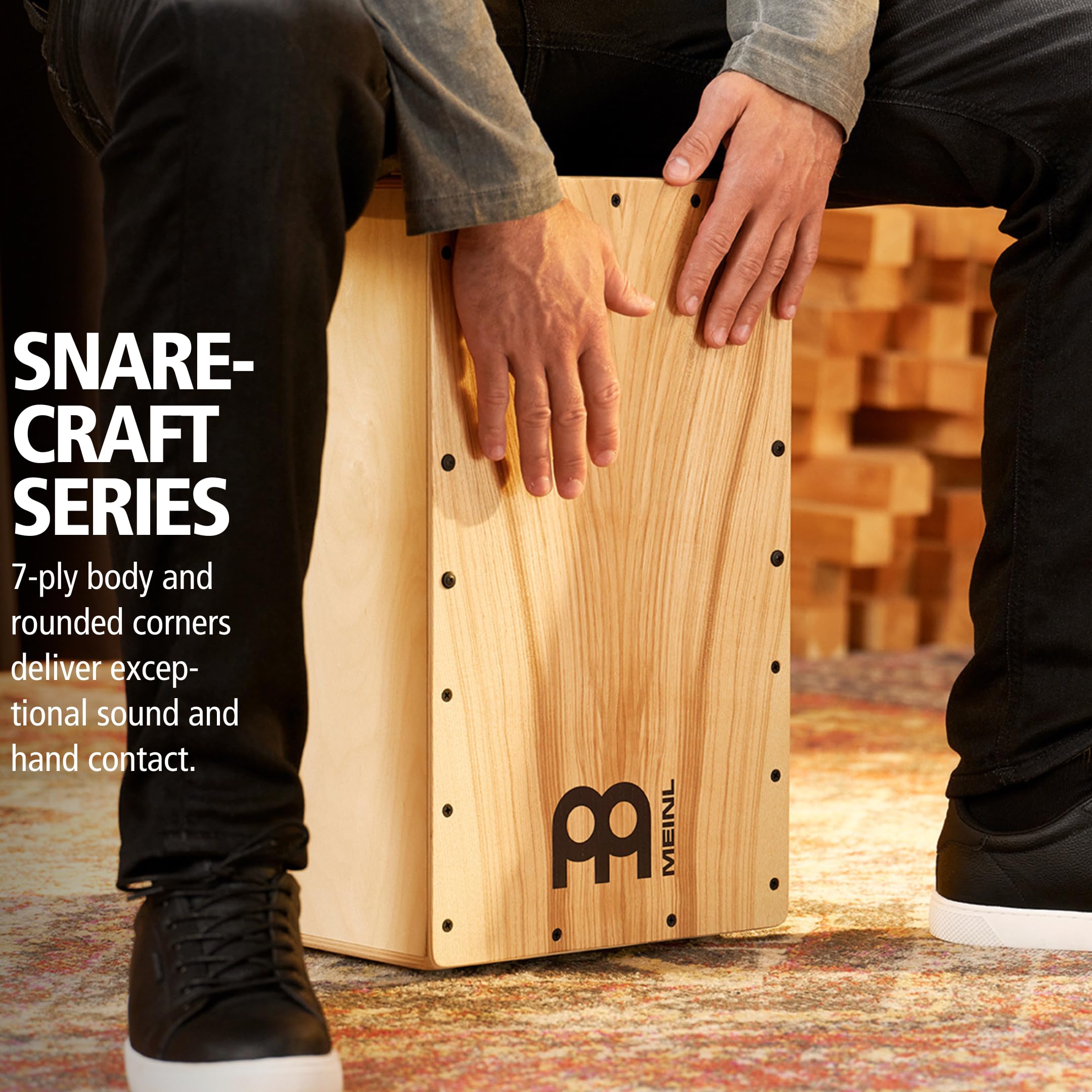 Meinl Percussion Snarecraft Cajon Instrument - Grande Drum Box con 2 Cordiere - Superficie di Suono Frassino (SC100HA)