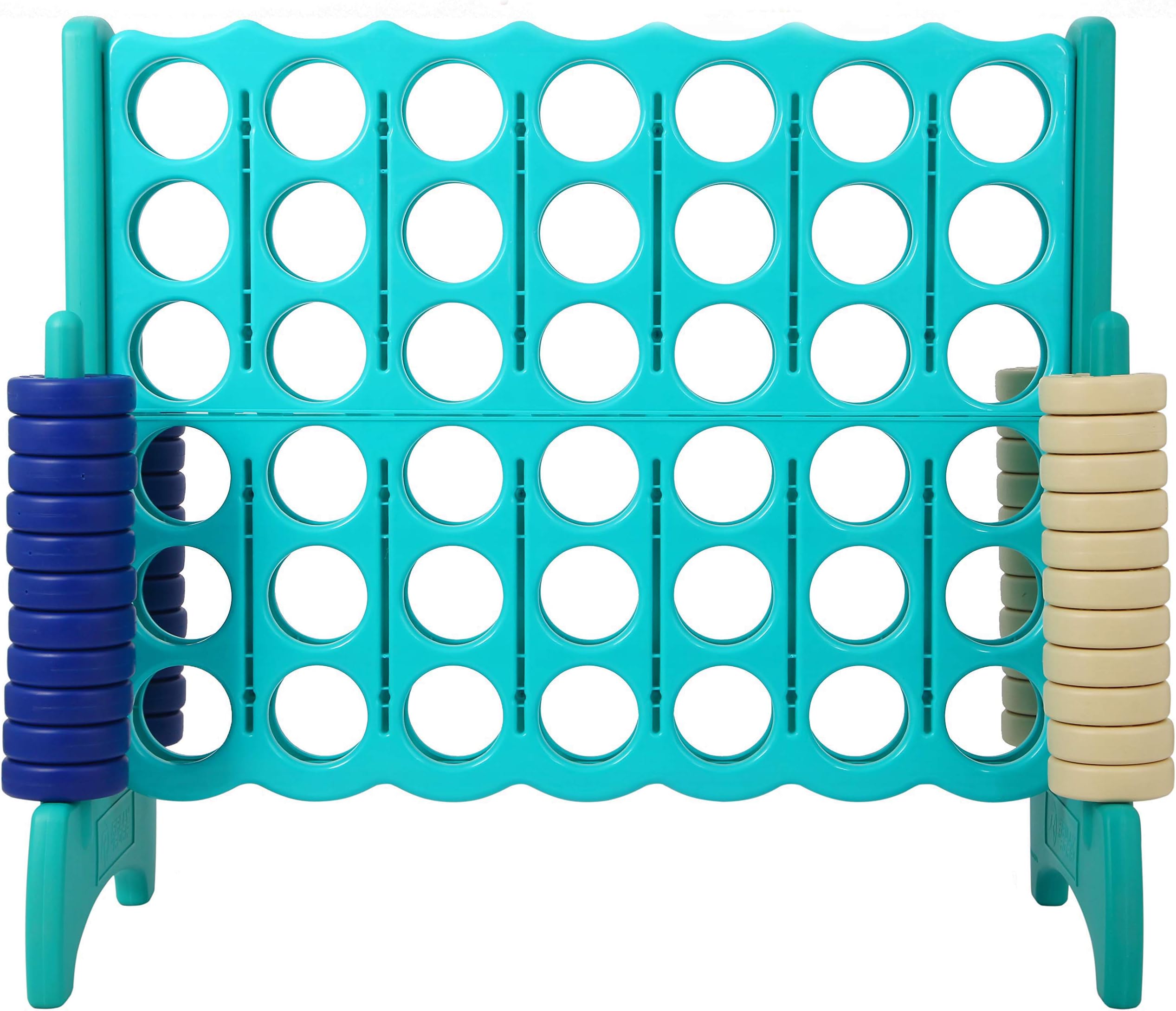 Rally and Roar Giant Plastic 4-in-a-Row - Complete Game Set Includes 44 Chips - Available in Multiple Sizes