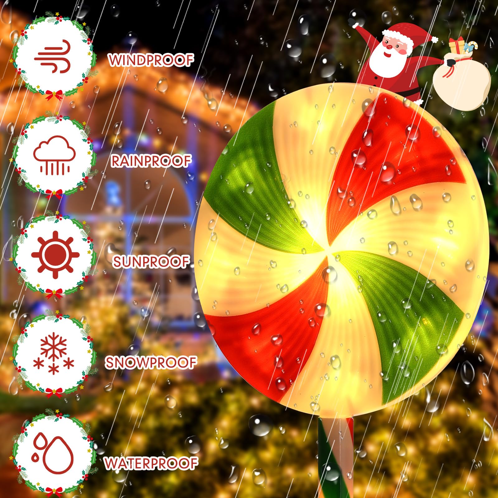 Amazon.com : Retisee 10 Pack Cute Lollipop Christmas Lights