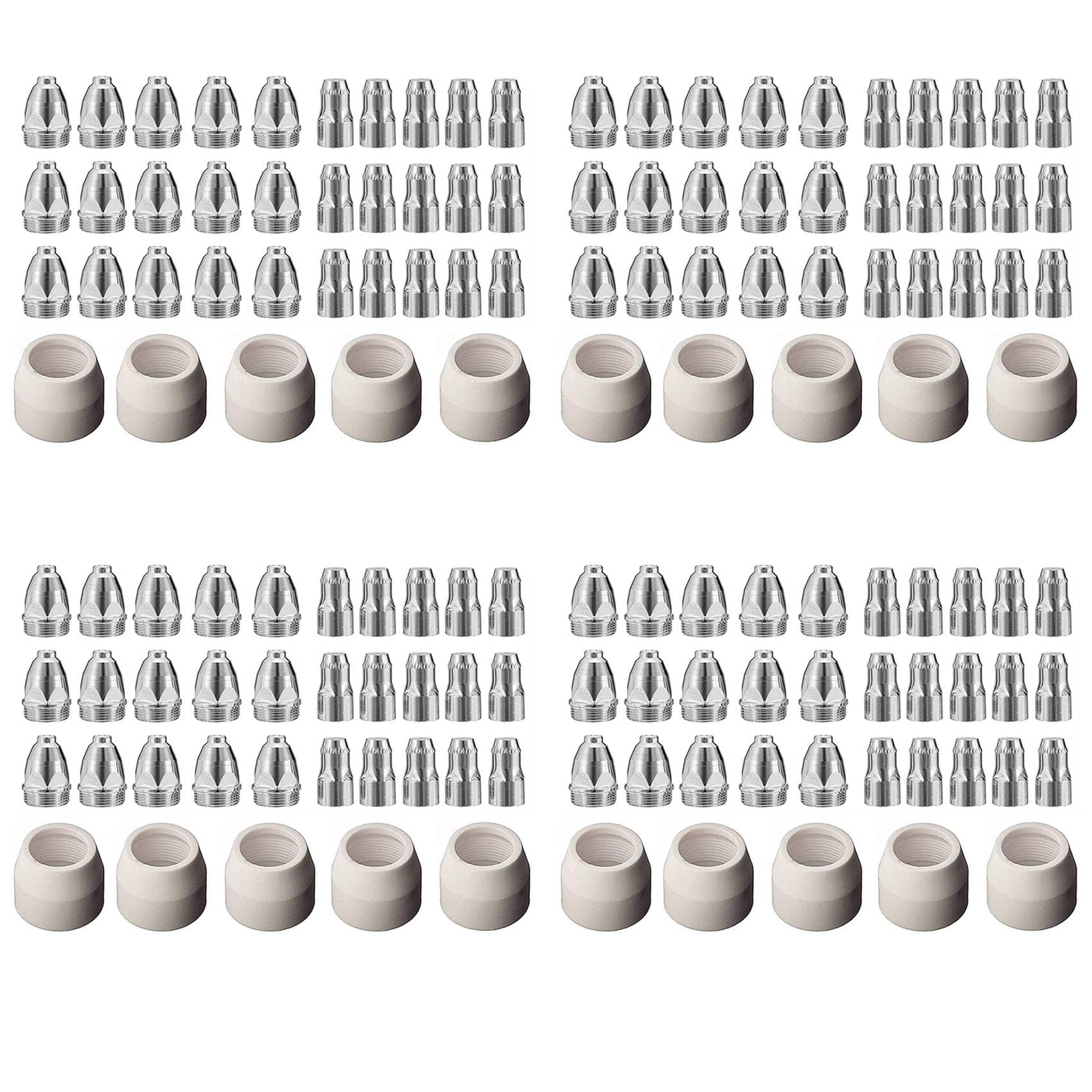 Jnchdghwa P80 Plasma Electrode Tip Nozzle 1.5 100Amp Plasma Cutting Torch Consumables Accessory 140Pcs