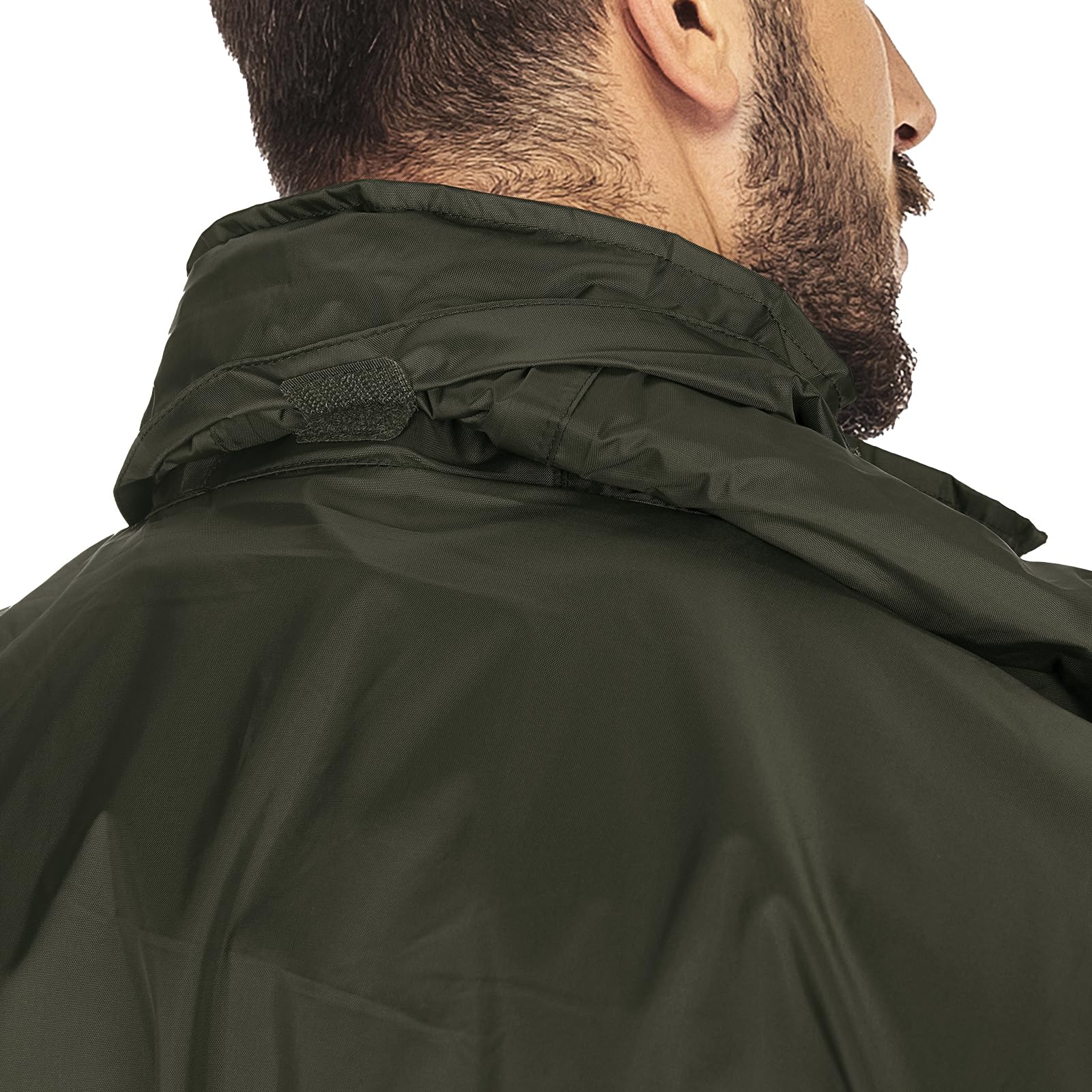 33,000ft Chaqueta impermeable plegable para hombre, ligera, impermeable, con capucha, para golf, ciclismo, cortavientos, Verde, X-Large