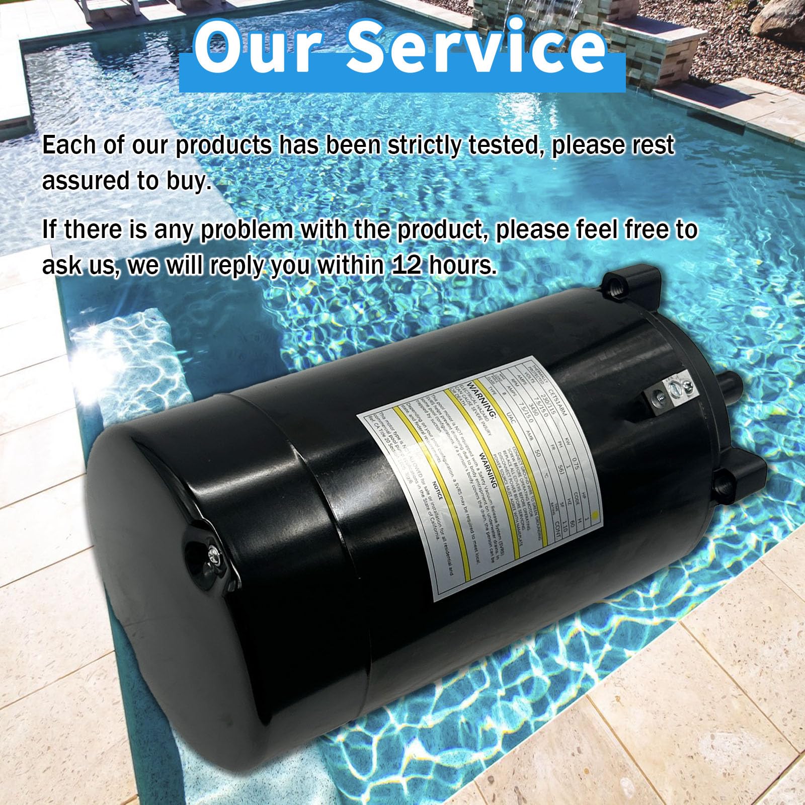 UST1102 1HP 115/230V Swimming Pool Pump Flange Motor Compatible