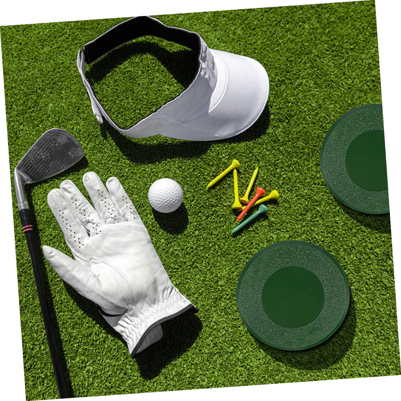 WOONEKY Golf Hole Cup Cover Lightweight Portable Golf Training Tool Match for Natural Artificial Turf