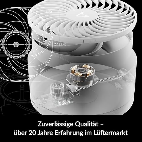 Miniatura 3 de ARCTIC Summair Plus - Ventilador portátil con batería recargable integrada, conexión USB-C (incluido cable de carga USB-A), ventilador de escritorio