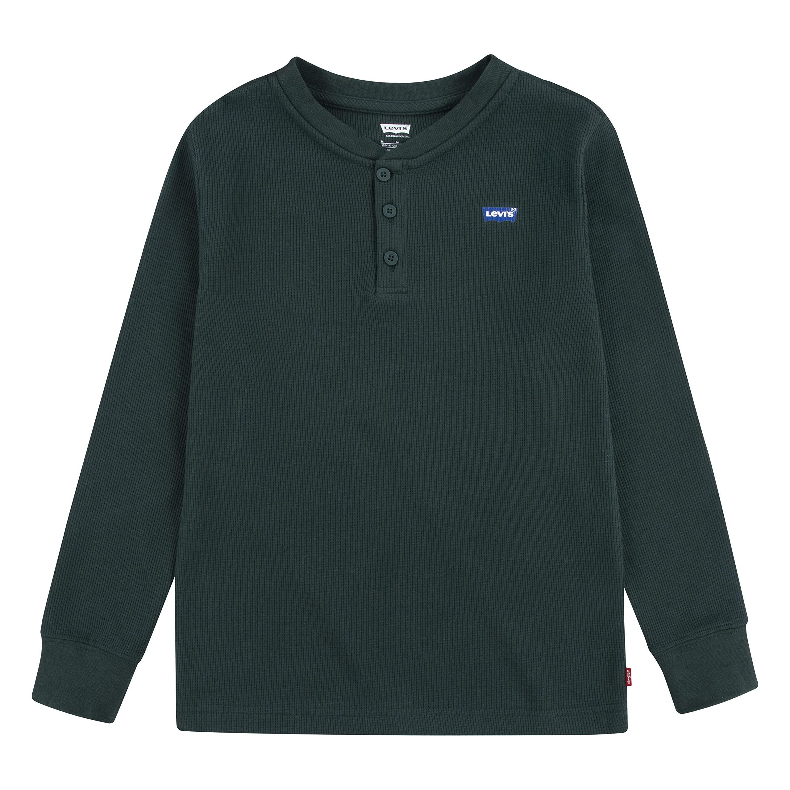 Levi's Kids Lvb ls thermal henley knit top Boys Green (Pine Grove) 2 years