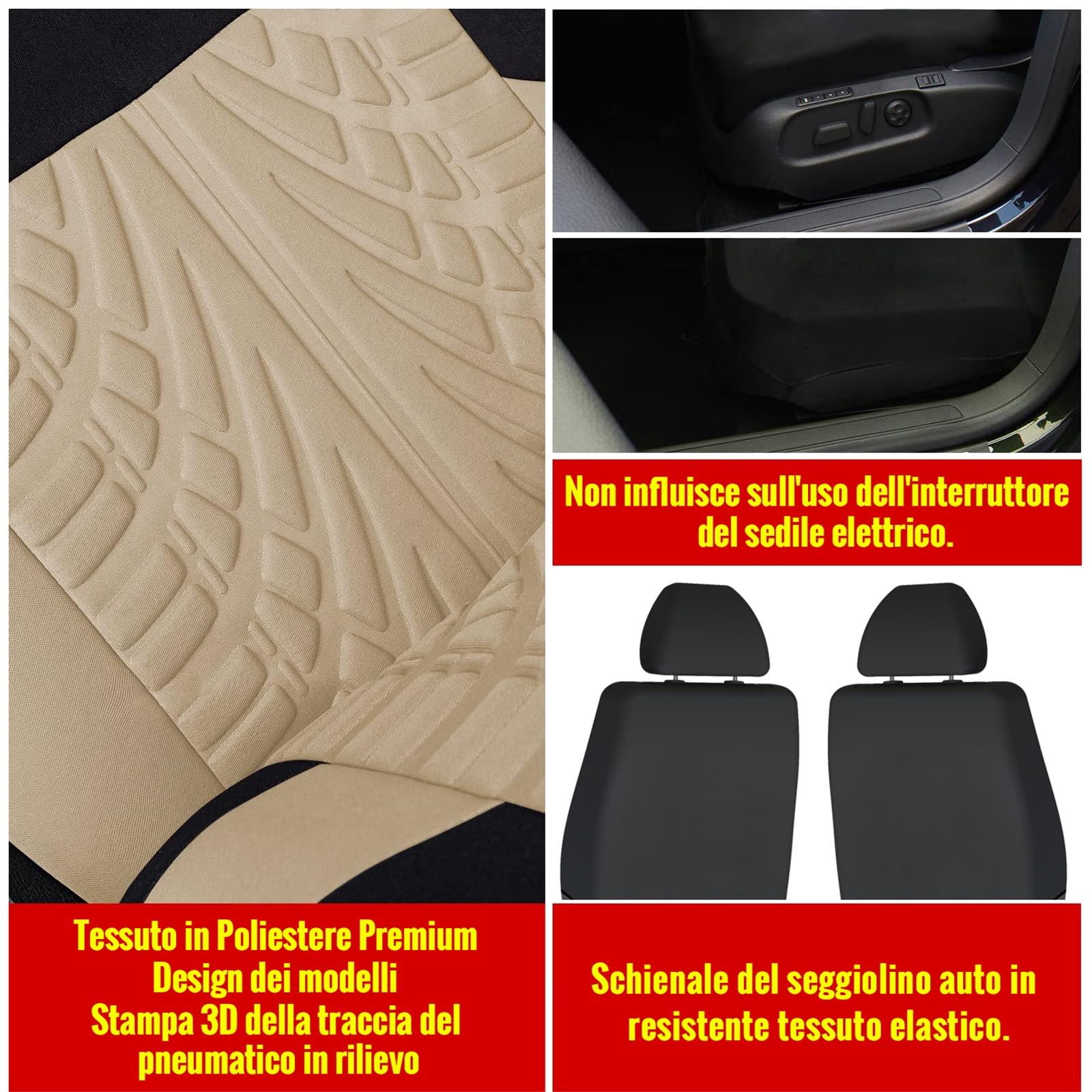 Coprisedili Auto Per Nissan Qashqai 2009-2014 - Set Completo In Pelle Grigio Antiscivolo - Foto 5