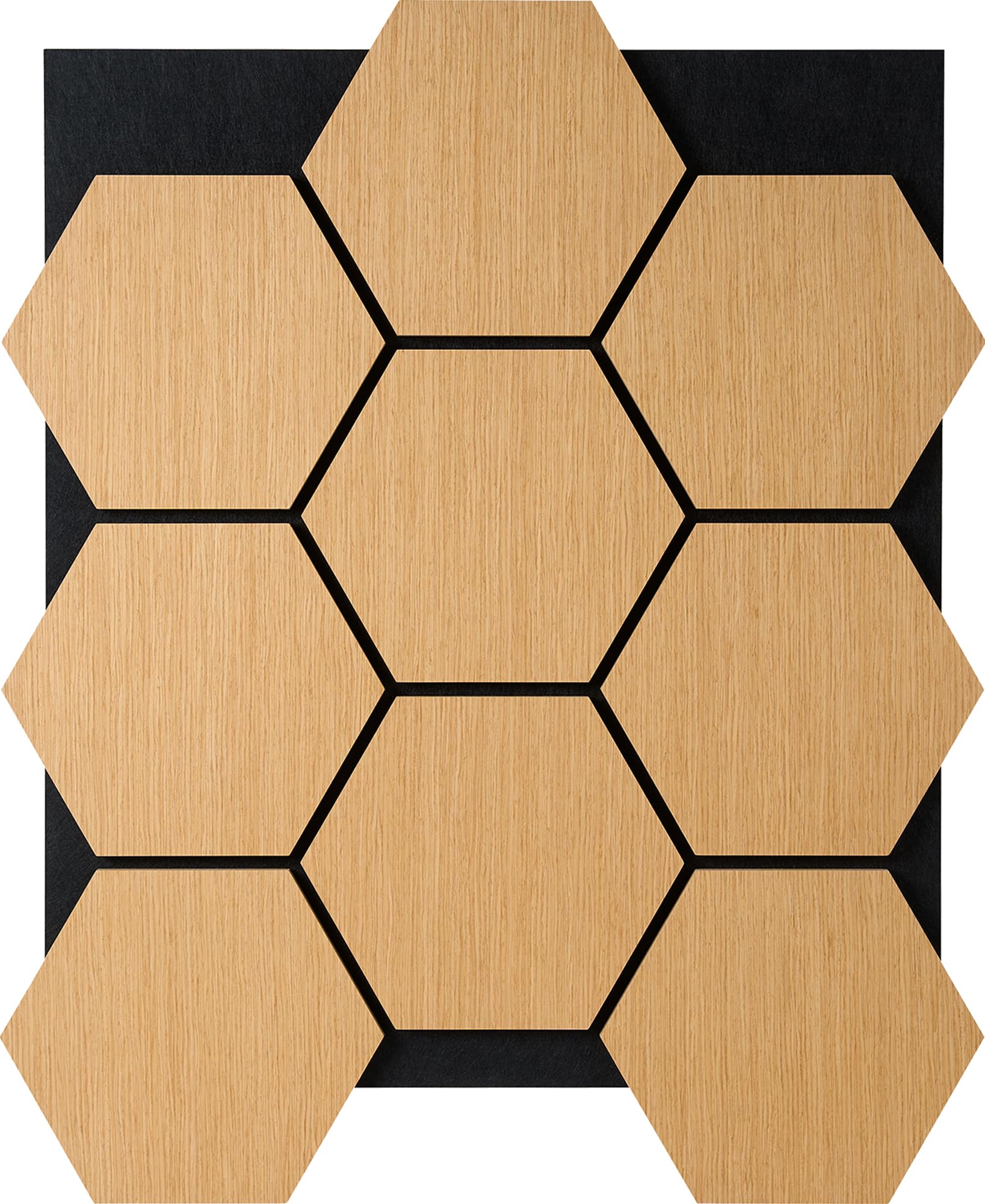 Fuse Acoustic Wooden Hexagon Wall Panel in Natural Oak
