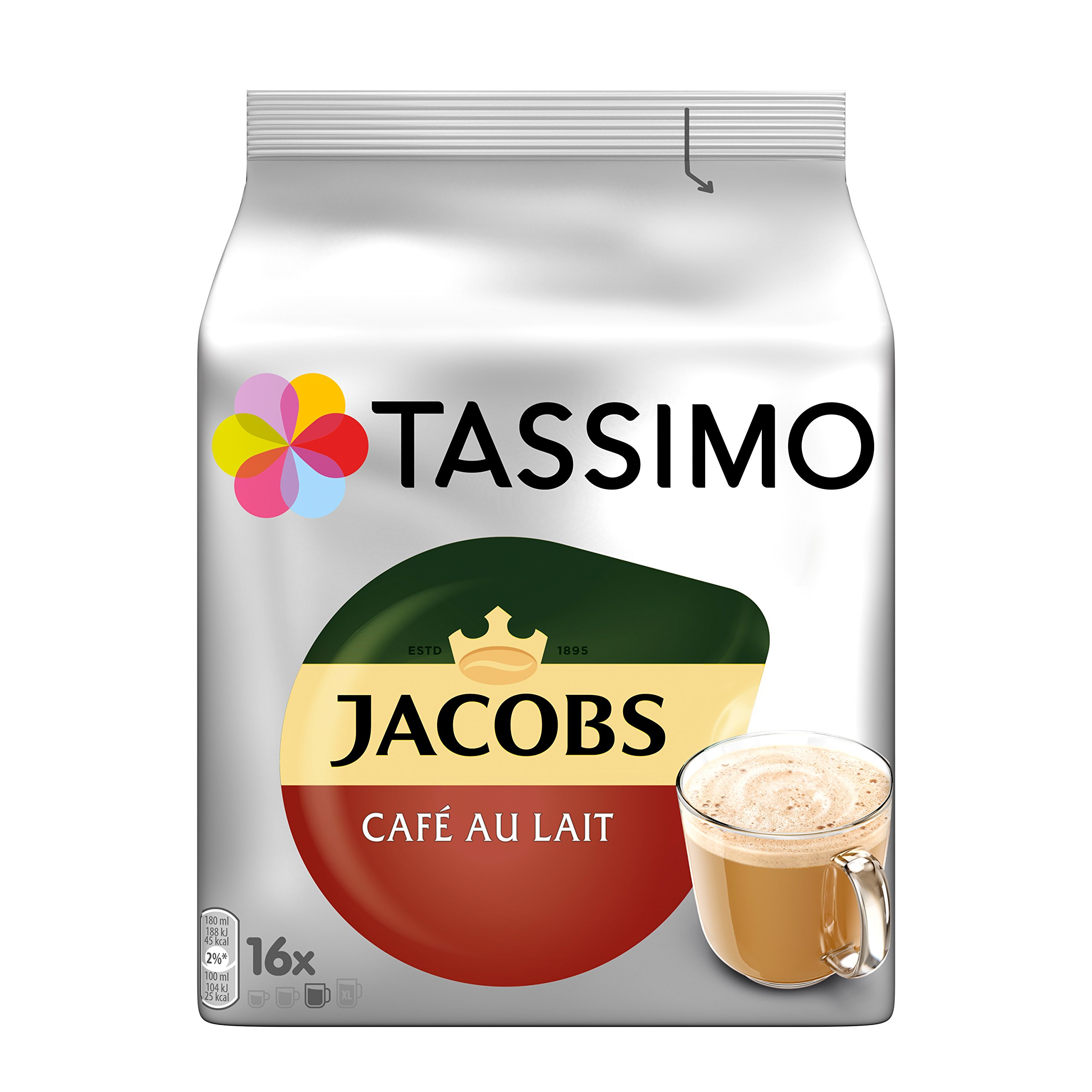 Jacobs Café au Lait, 16 Coffee Capsules for 16 Drinks