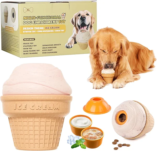 MARDOGE Multi-Functional Interactive Dog Toys for Aggressive Chewers, Indestructible Dog Toys for Small/Medium/Large Breeds,Frozen Dog Treat Dispenser to Keep Them Busy,Reduces Anxiety(Pack of 1)