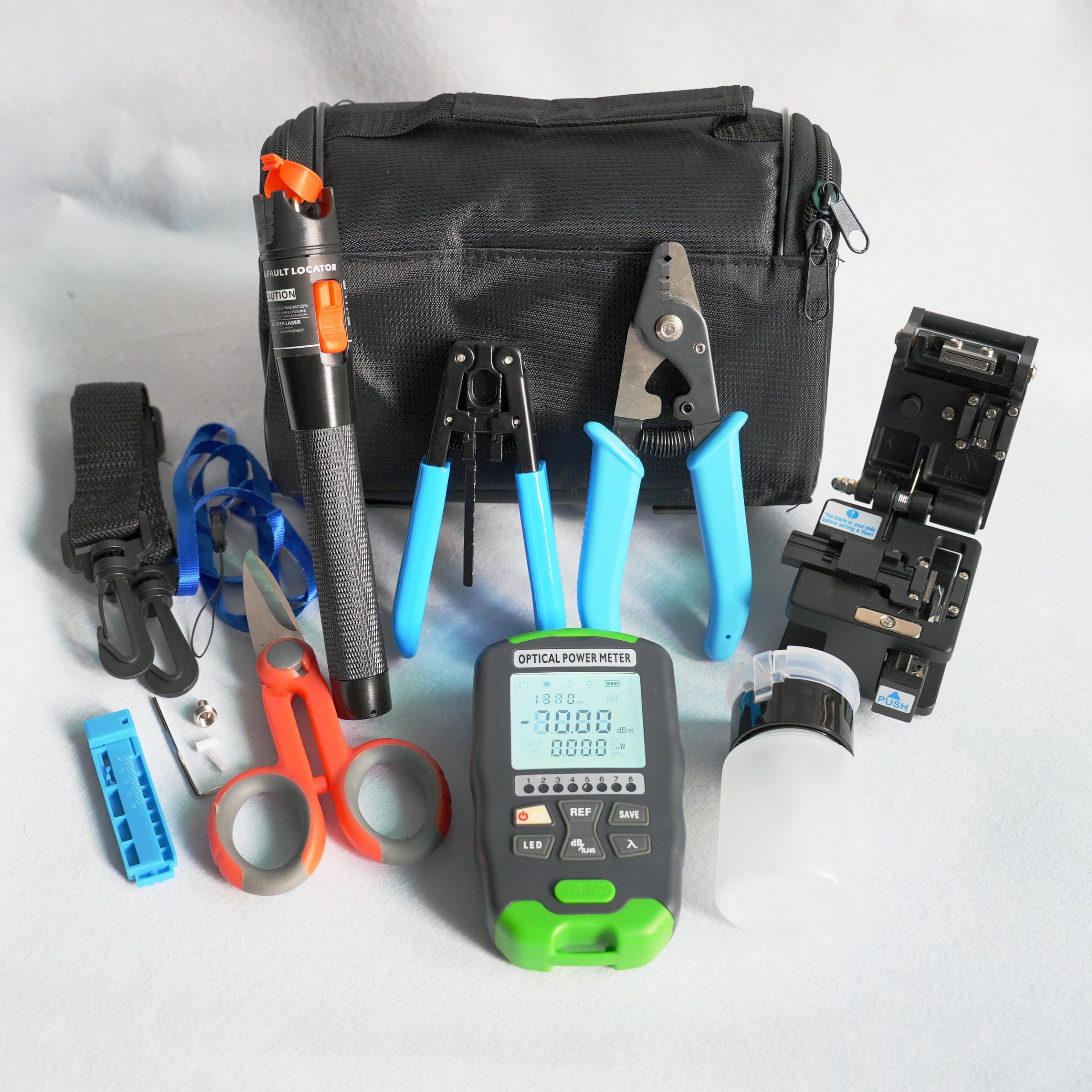 Kit di Strumenti in Fibra Ottica con misuratore di potenza ottica con test di rete RJ45 Laser Fibra Ottica Kit Fibra Ottica FTTH Tools Kit
