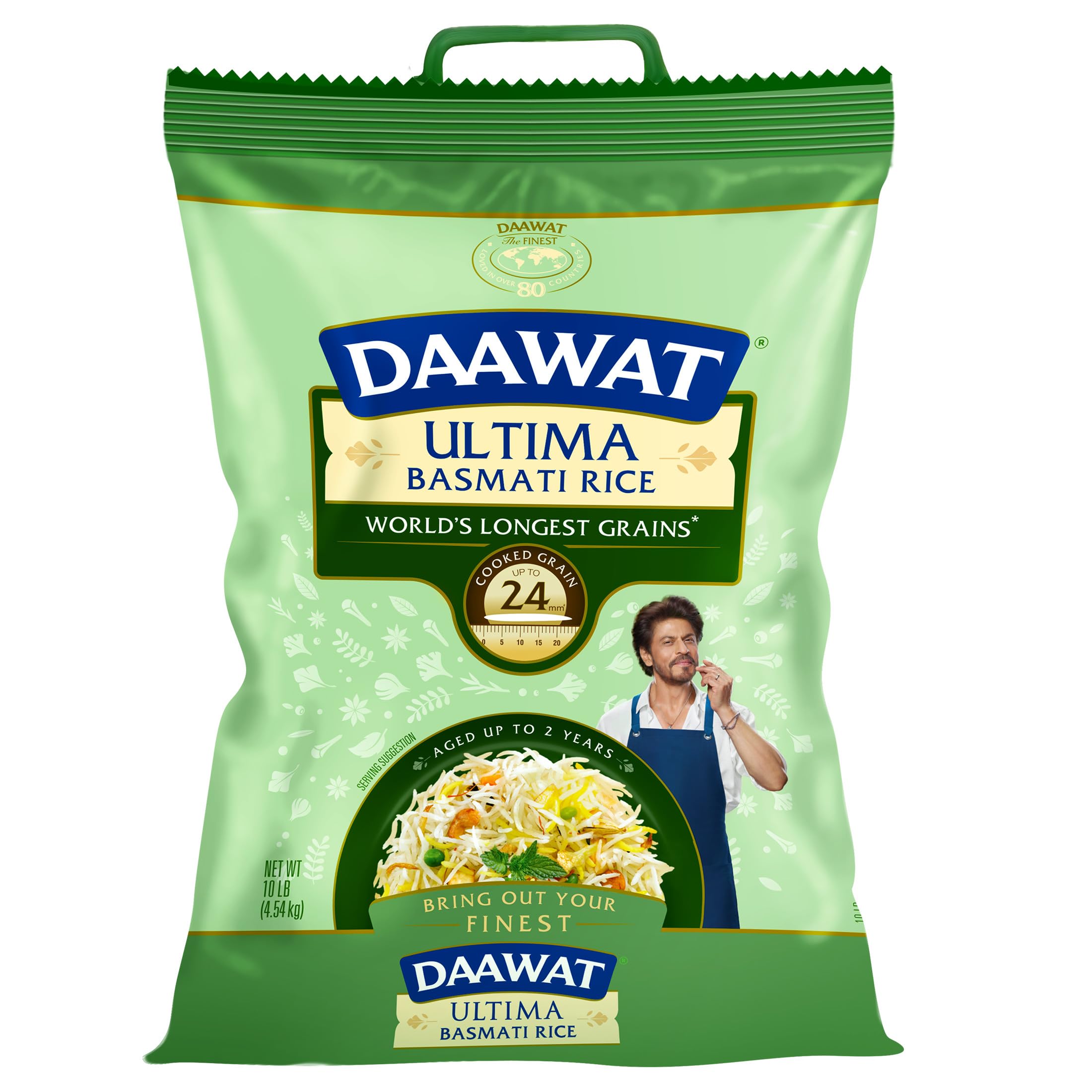 Daawat Ultima Basmati White Rice - Authentic Extra Long Grain Basmati Rice - 10 lb Bag