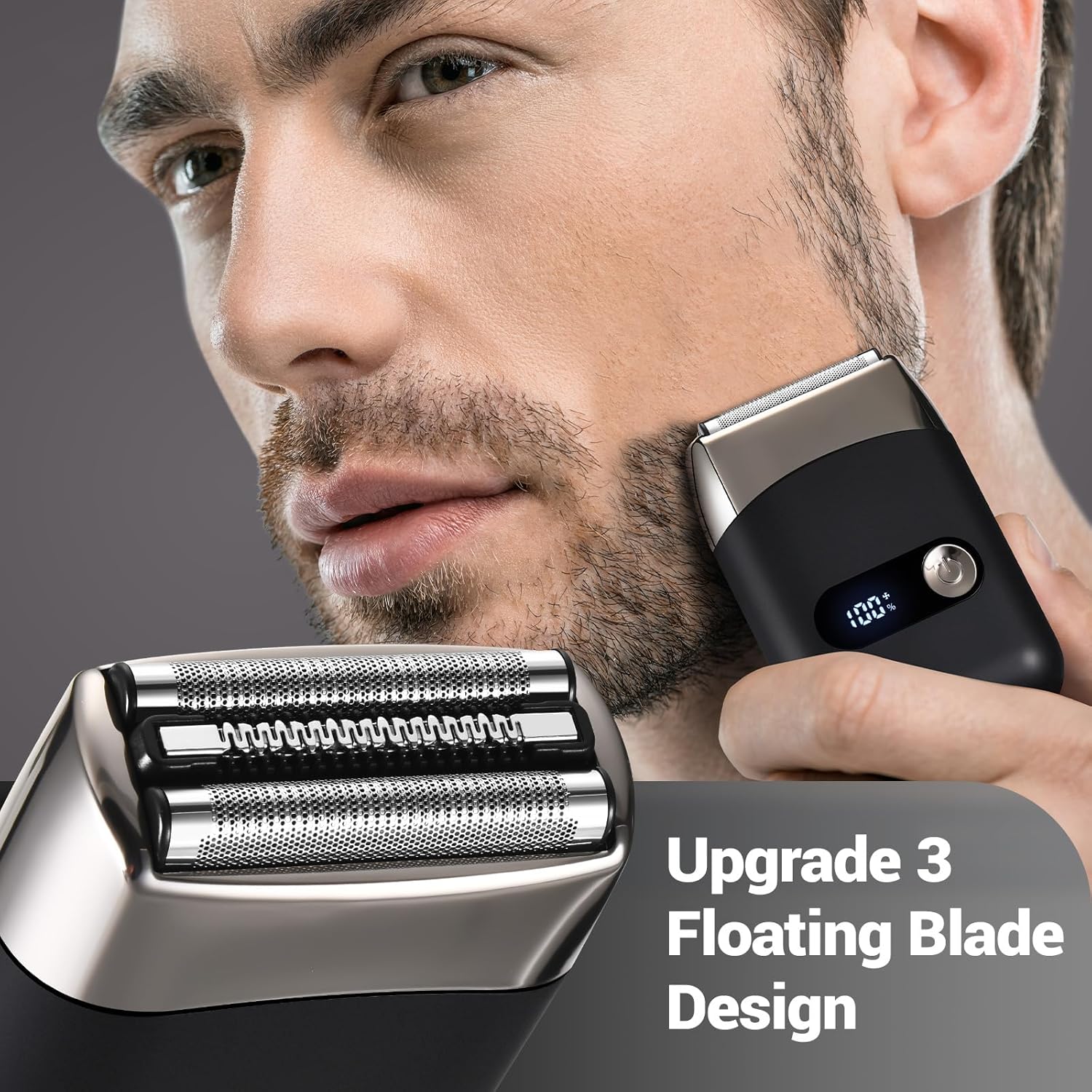 Electric Shavers for Men, Electric Foil Razor, Portable Compact Travel Foil Shaver with Floating Blade - 2-Speed Adjustment, USB-C Fast Charging, Mini & Lightweight, Clear Led Display - Image 2