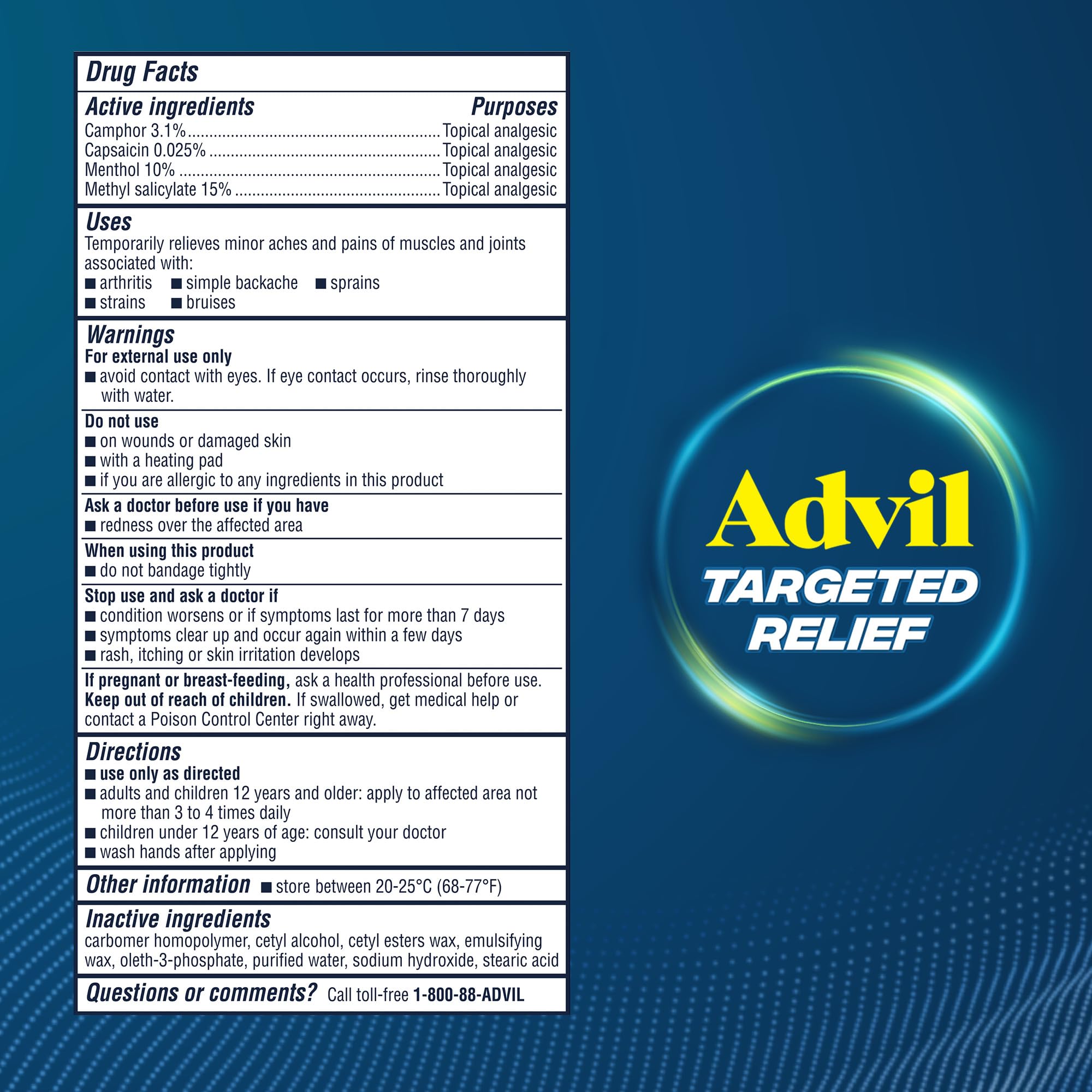 Advil Targeted Relief Pain Relieving Cream with Massage Applicator, 4 oz — Amazon image 9
