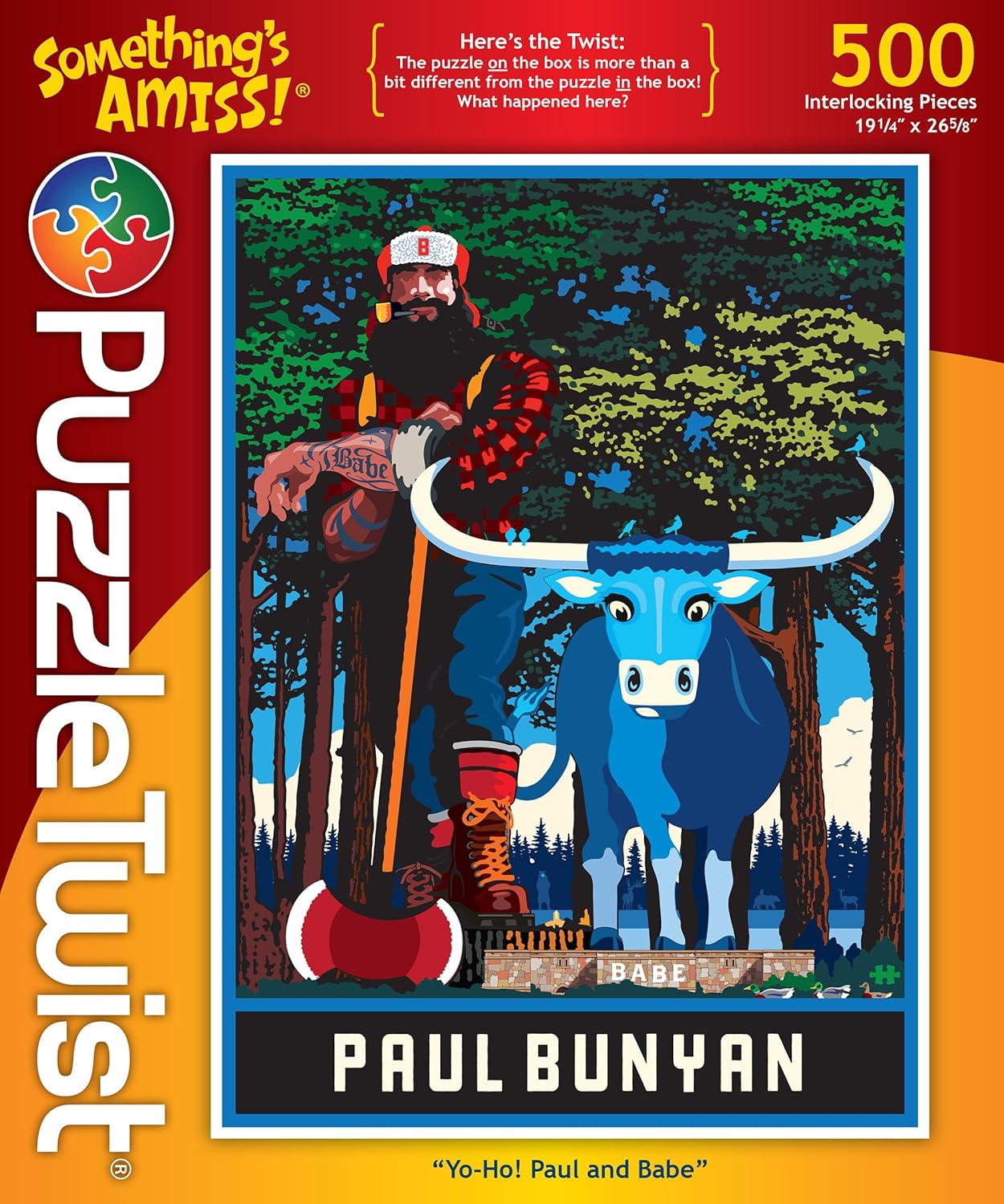 PuzzleTwist - Yo-Ho Paul and Babe - 500 Piece Jigsaw Puzzle, Something's Amiss! Series, Unique Challenging Fun for Adults Family Teens, Made in USA