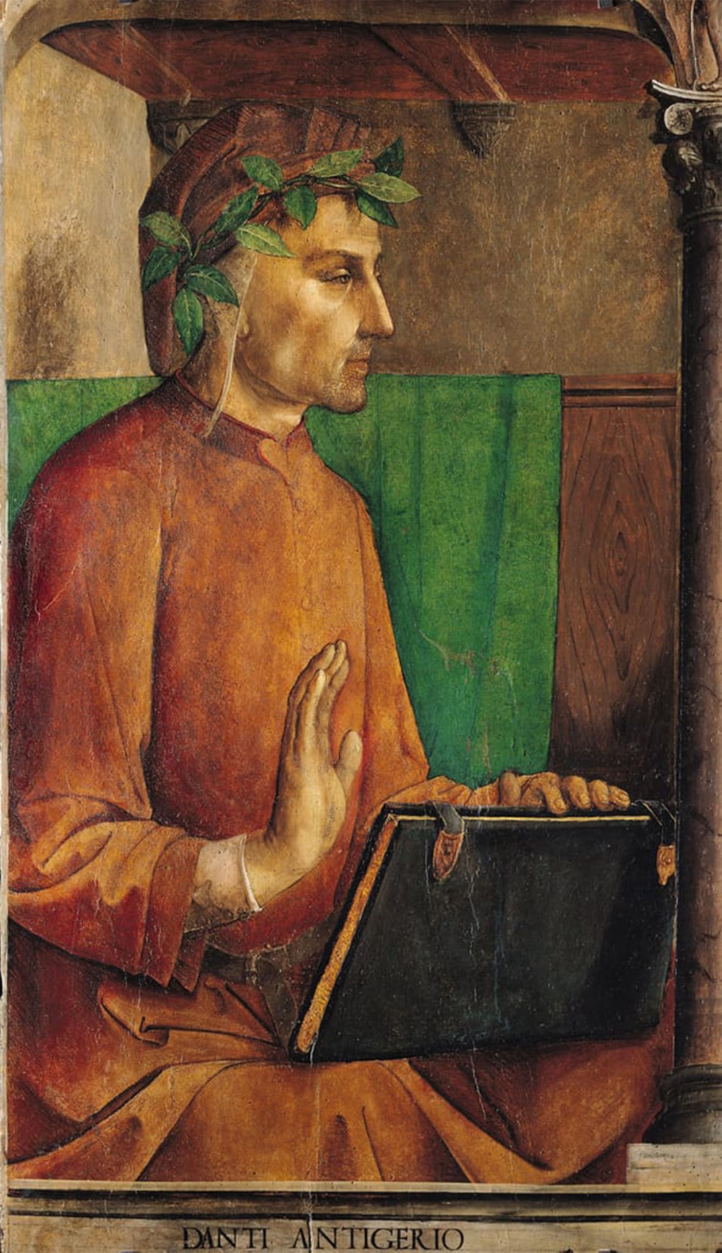SERENDIPITP Abstract Painting Mural Print Picture Wall Decor Painting Portrait of Dante Alighieri by Joos Van Gent Vintage Wall Artwork for Home Decor 60x90cm
