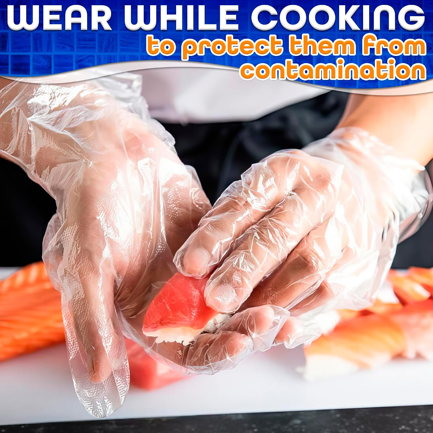 200 Pcs Paraffin Gloves for Hands – Lightweight, Disposable, Transparent, Leak-Resistant Multi-Use Plastic Gloves – Easy to Use for Paraffin Wax Hand Care, Spa, Manicure, Cooking, Cleaning & Hair