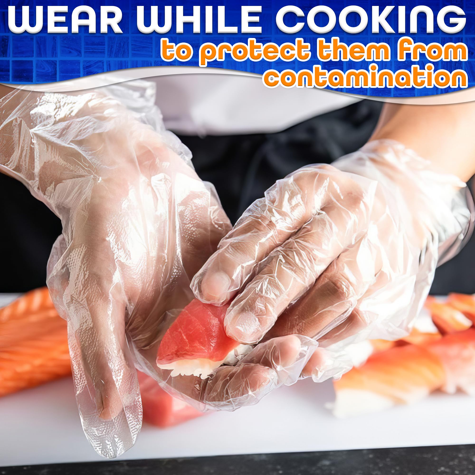 200 guantes de parafina para manos, ligeros, desechables, transparentes, a prueba de fugas, guantes universales de cera de parafina de plástico para manos, suaves, fáciles de usar para cocinar, comer 4