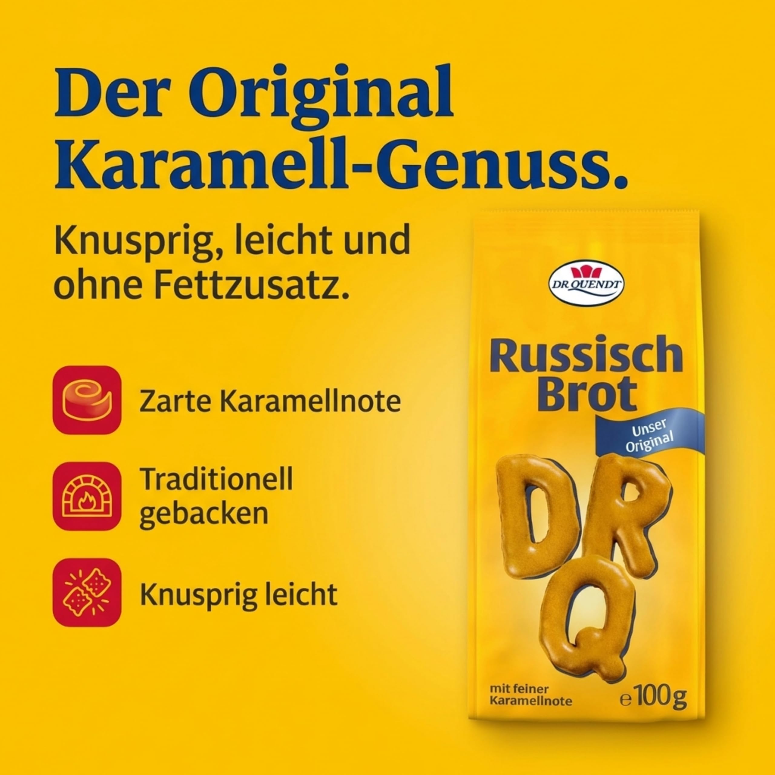 Dr. Quendt 15x Russisch Brot – Zartes Buchstabengebäck mit viel Karamell – Knusprig & leicht – Ideal für Schule, Geburtstag & Reise (1,5 kg)